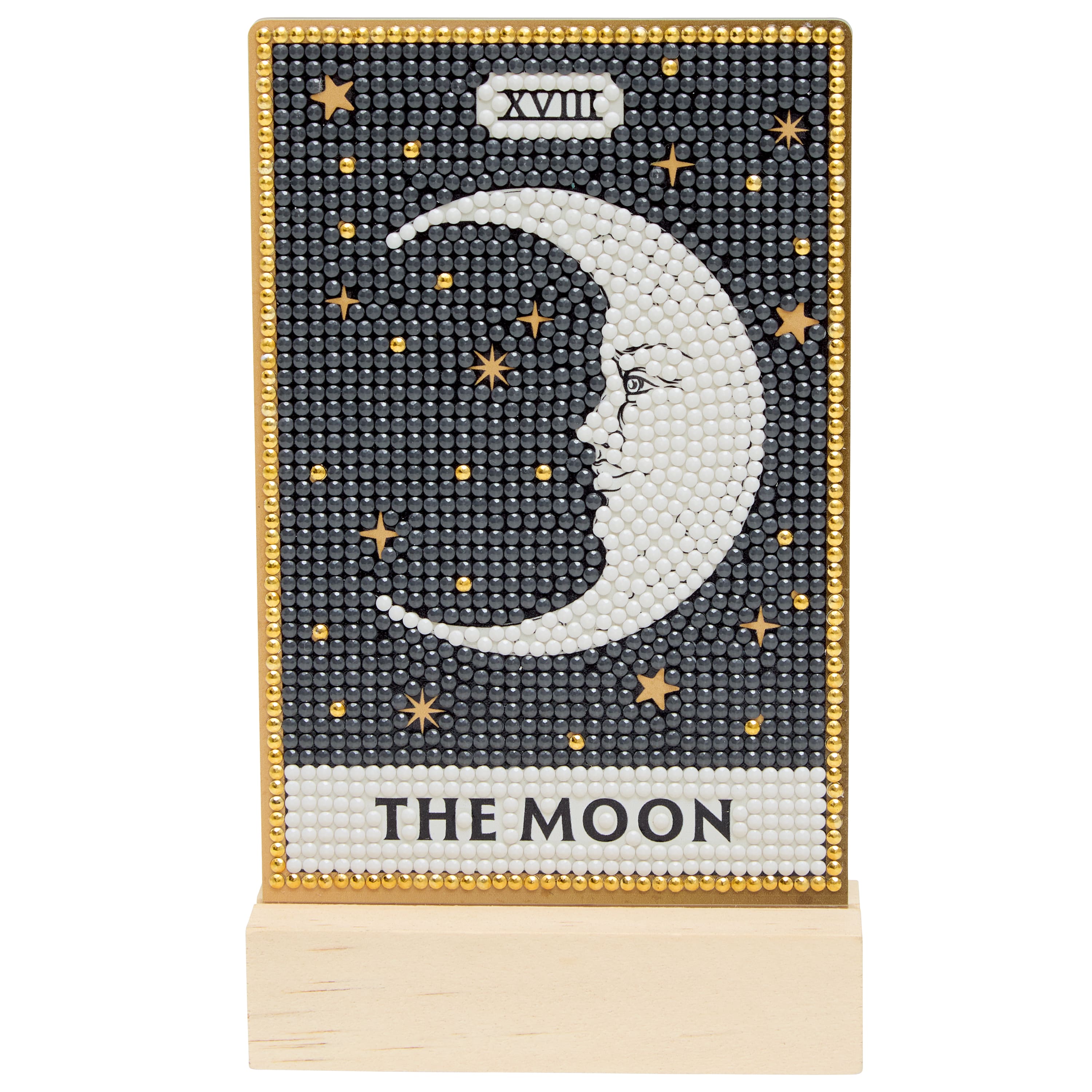 4" x 6" Moon Tarot Acrylic Surface Diamond Art Kit with Wood Stand by Make Market®