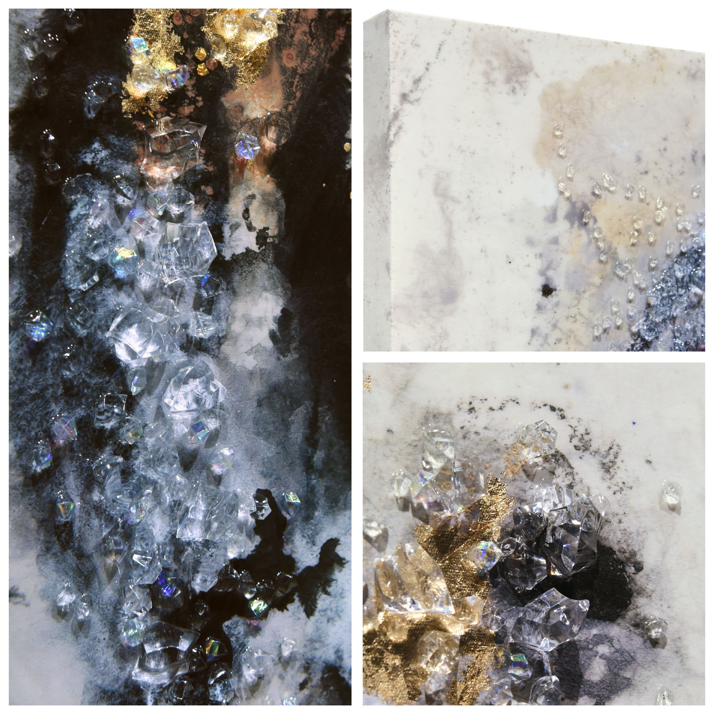 Empire Art Direct Arte De Crystallus 36" x 36" Cosmic Swirl II Epoxy Wrapped Acrylic Crystal Shard Abstract Canvas Wall Art