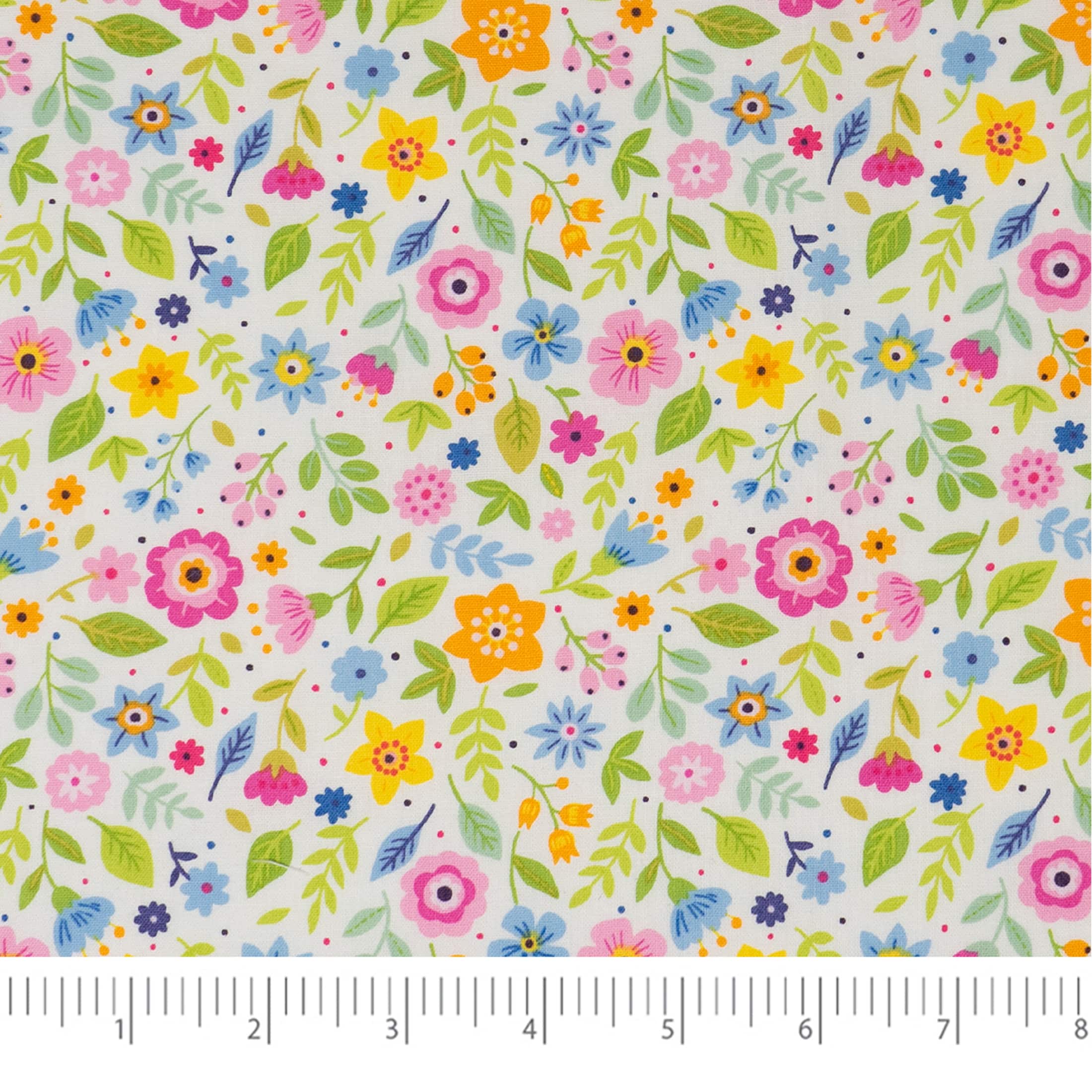 SINGER Little Florals & Leaves Print Cotton Fabric Fat Quarter