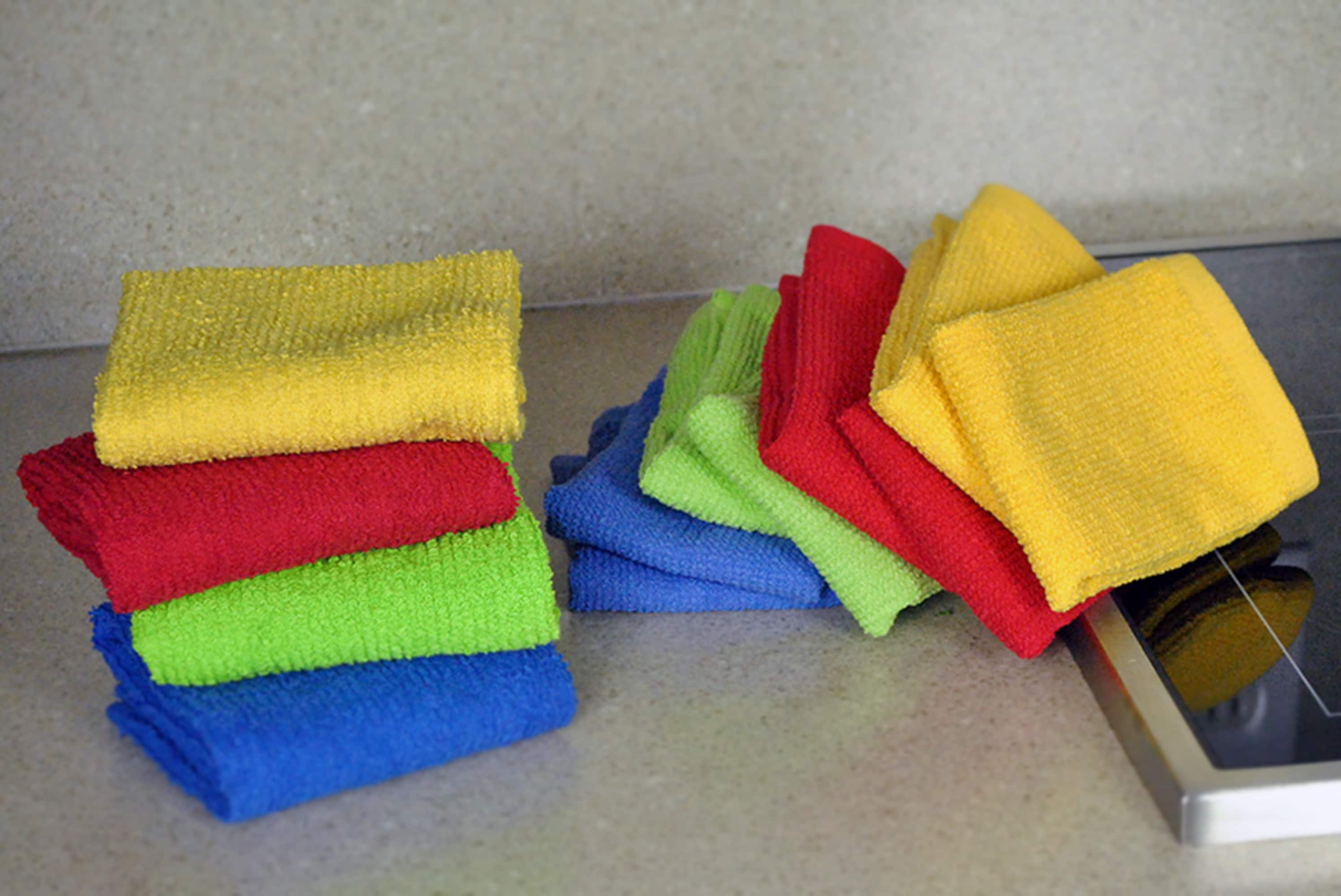 DII® Assorted Primary Bar Mop Dishtowel & Dishcloth (Set of 8)