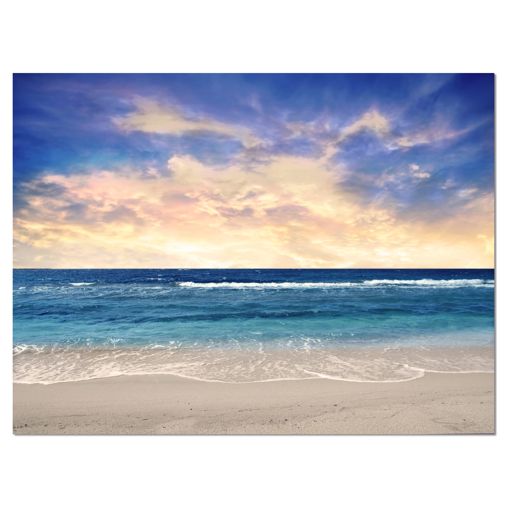 Designart - Clear Blue Sky and Ocean at Sunset
