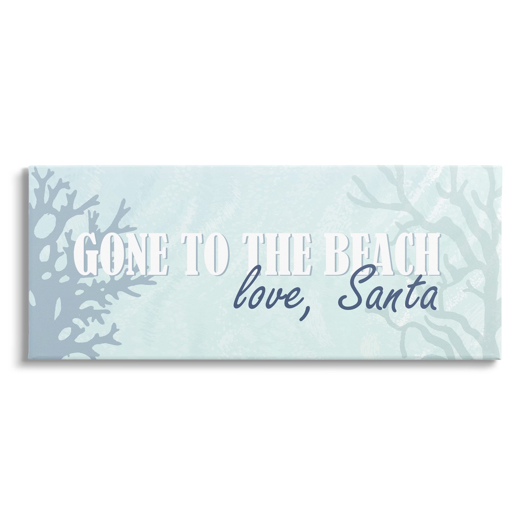 Stupell Industries Gone To Beach Love Santa Phrase Canvas Wall Art