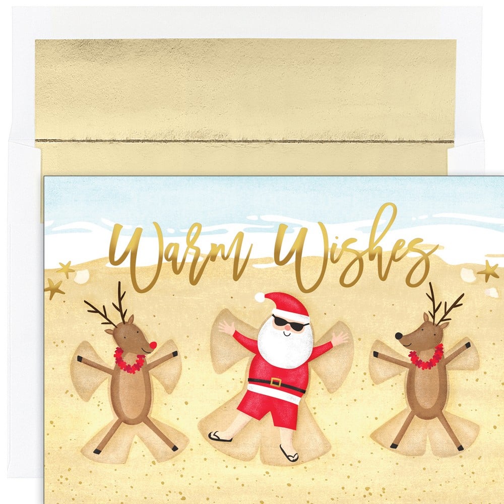 JAM Paper 5" x 7" Beach Angels Cards & Matching Envelopes Set, 18ct.