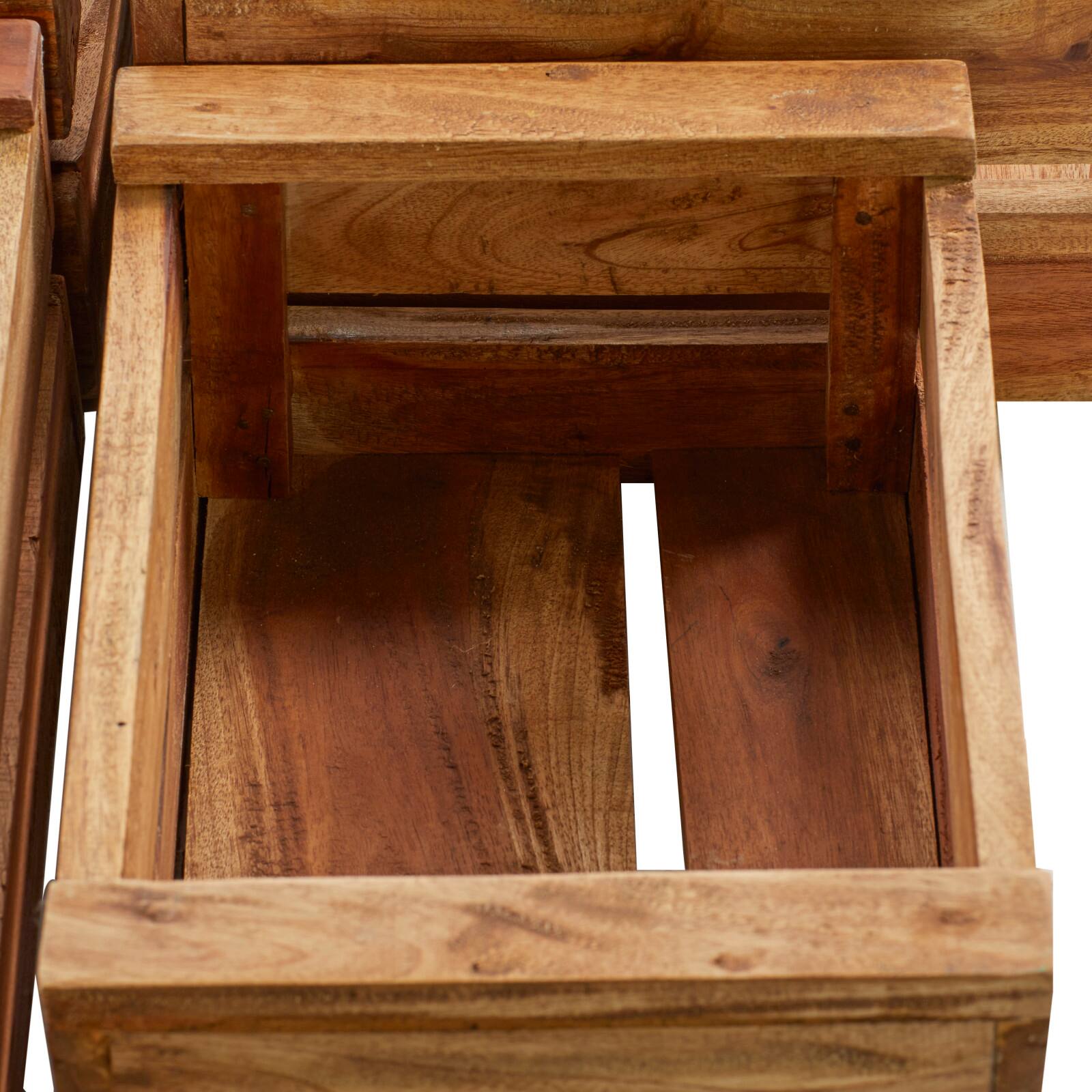 Set of 4 Brown Mahogany Farmhouse Storage Basket, 22" x 15" x 9"