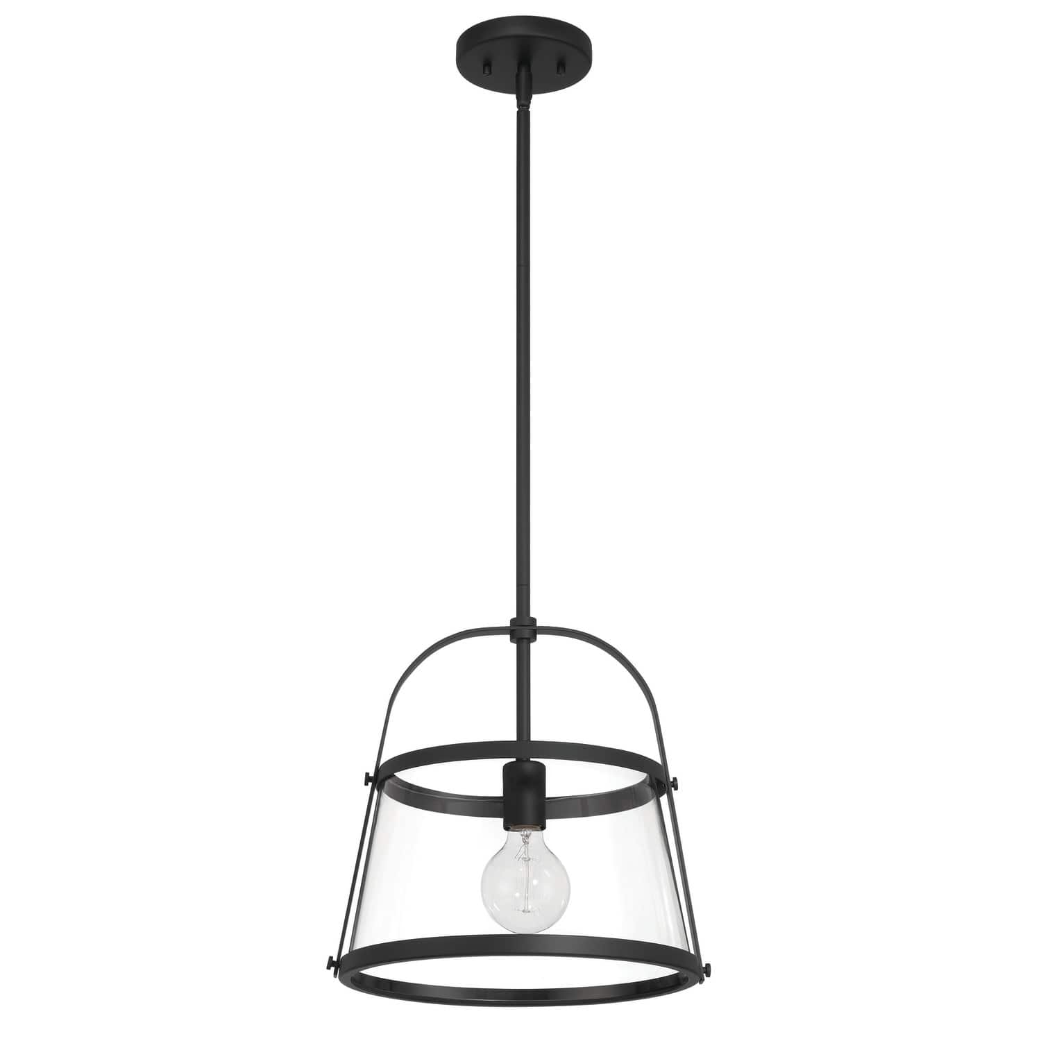 Hello Honey® Fallon Black Vintage Metal & Clear Glass Ceiling Light