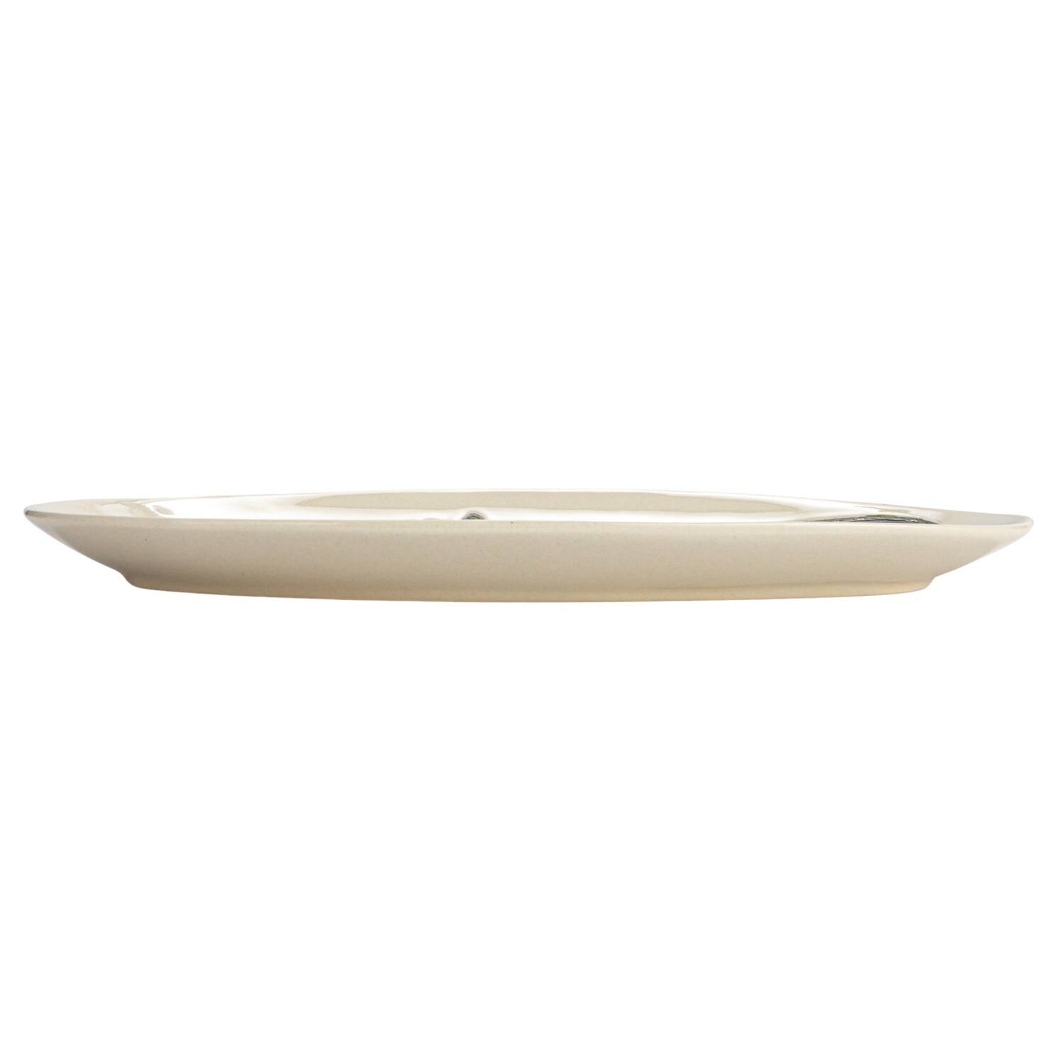 Hello Honey® 11.5" Green & White Hand-Painted Grasshopper Stoneware Plate