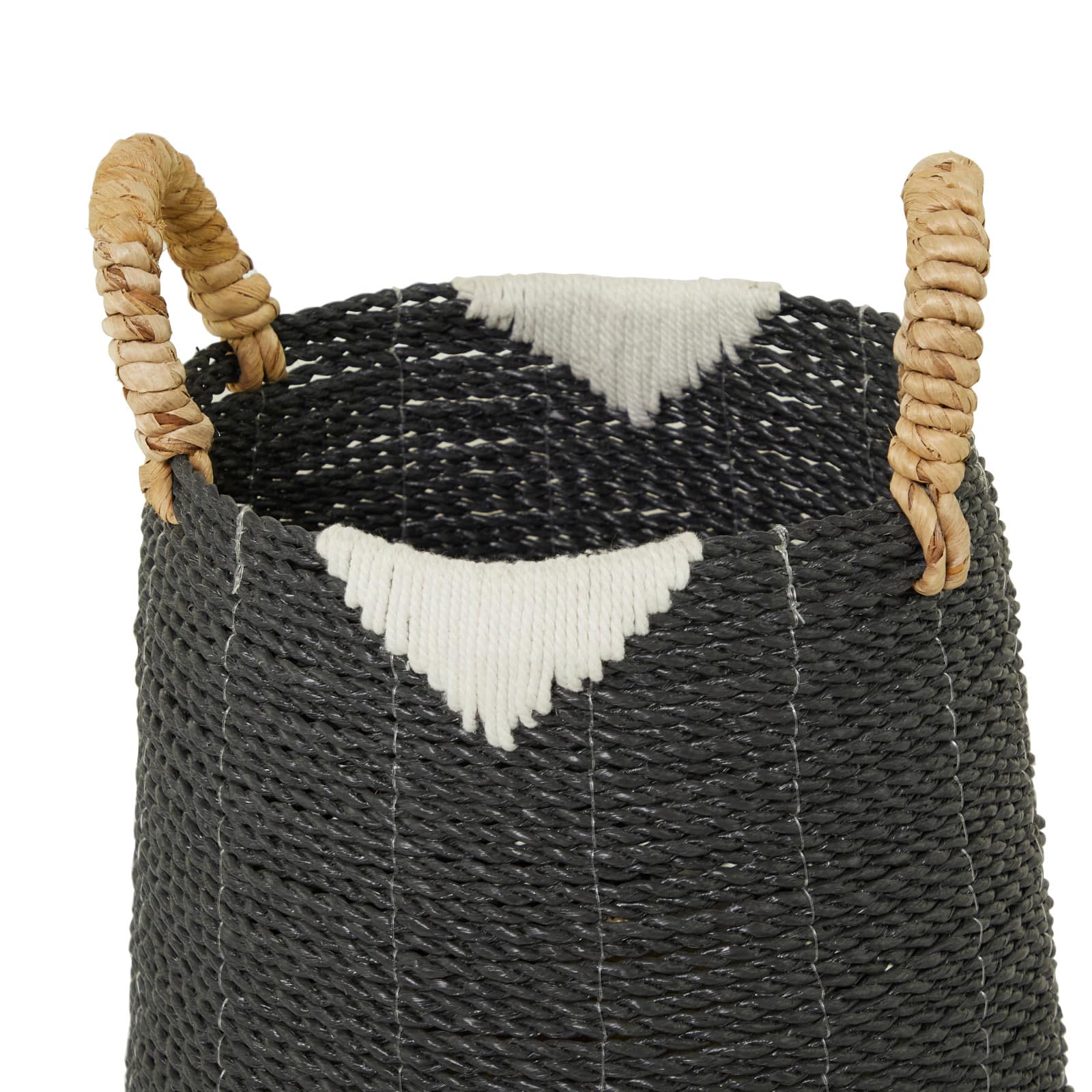 CosmoLiving by Cosmopolitan Black Banana Leaf Bohemian Storage Basket Set
