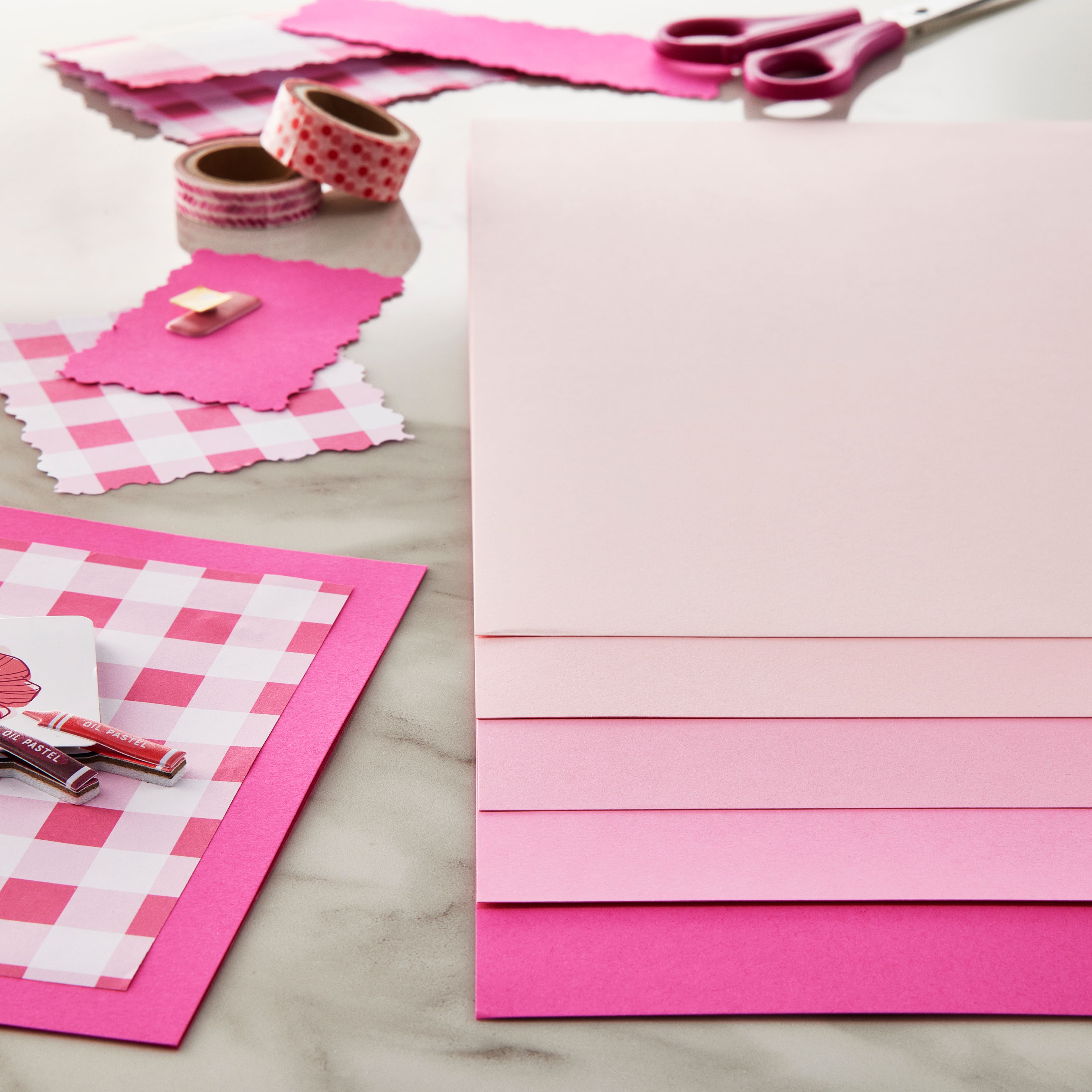 12 Packs: 50 ct. (600 total) Pink Buttons 8.5" x 11" Cardstock Paper by Recollections™