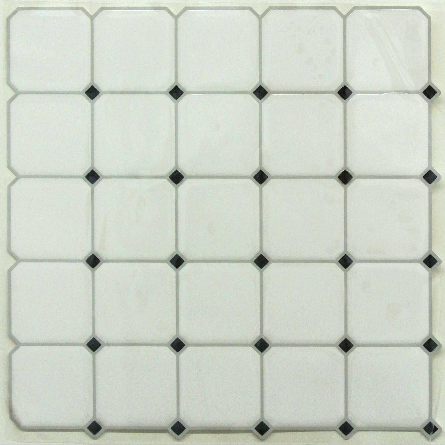 RoomMates Black & White Diamond Backsplash StickTiles
