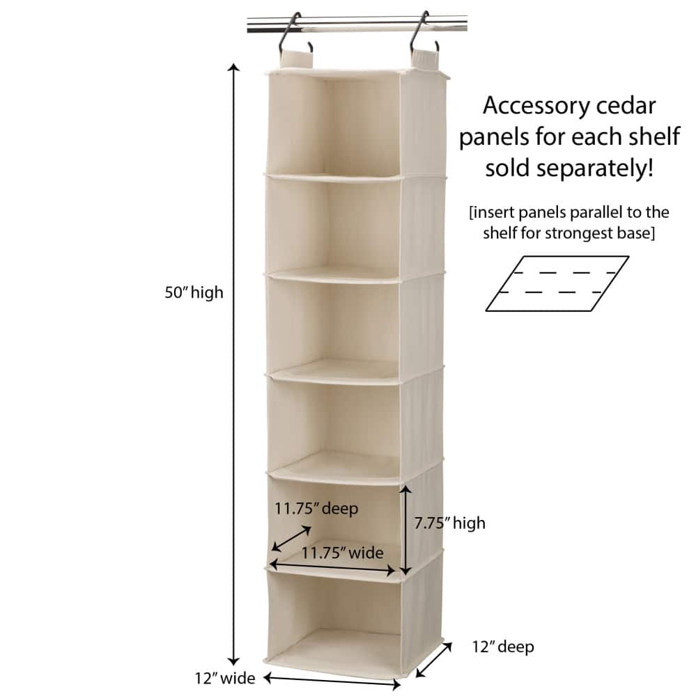 Household Essentials Cedarline 6-Shelf Hanging Closet Organizer