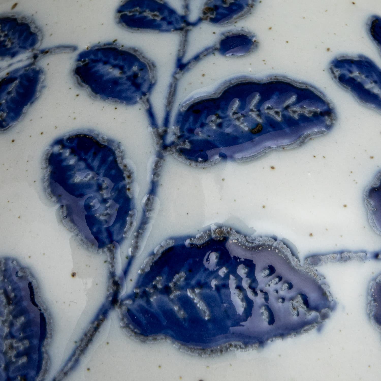 Hello Honey® 15" Blue & White Hand Painted Stoneware Vase