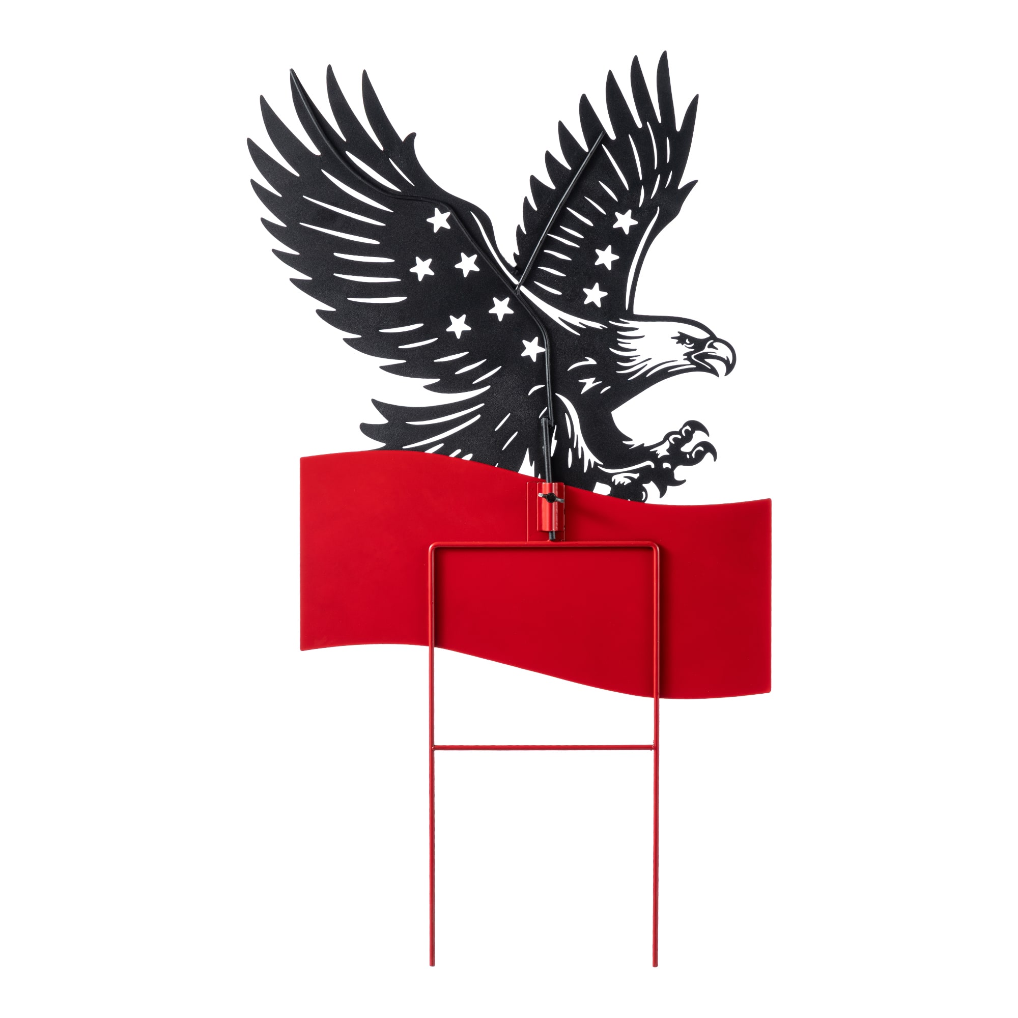 Glitzhome® 29.75" Patriotic Americana Metal Eagle Silhouette with Flag Garden Yard Stake