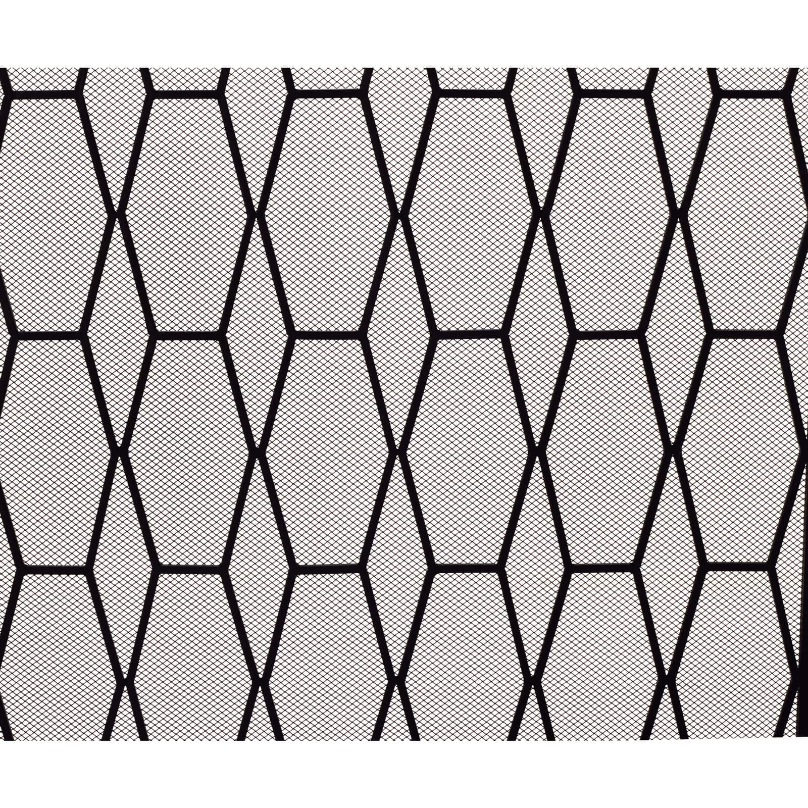 Black Metal Contemporary Fireplace Screen, 31" x 51" x 1"