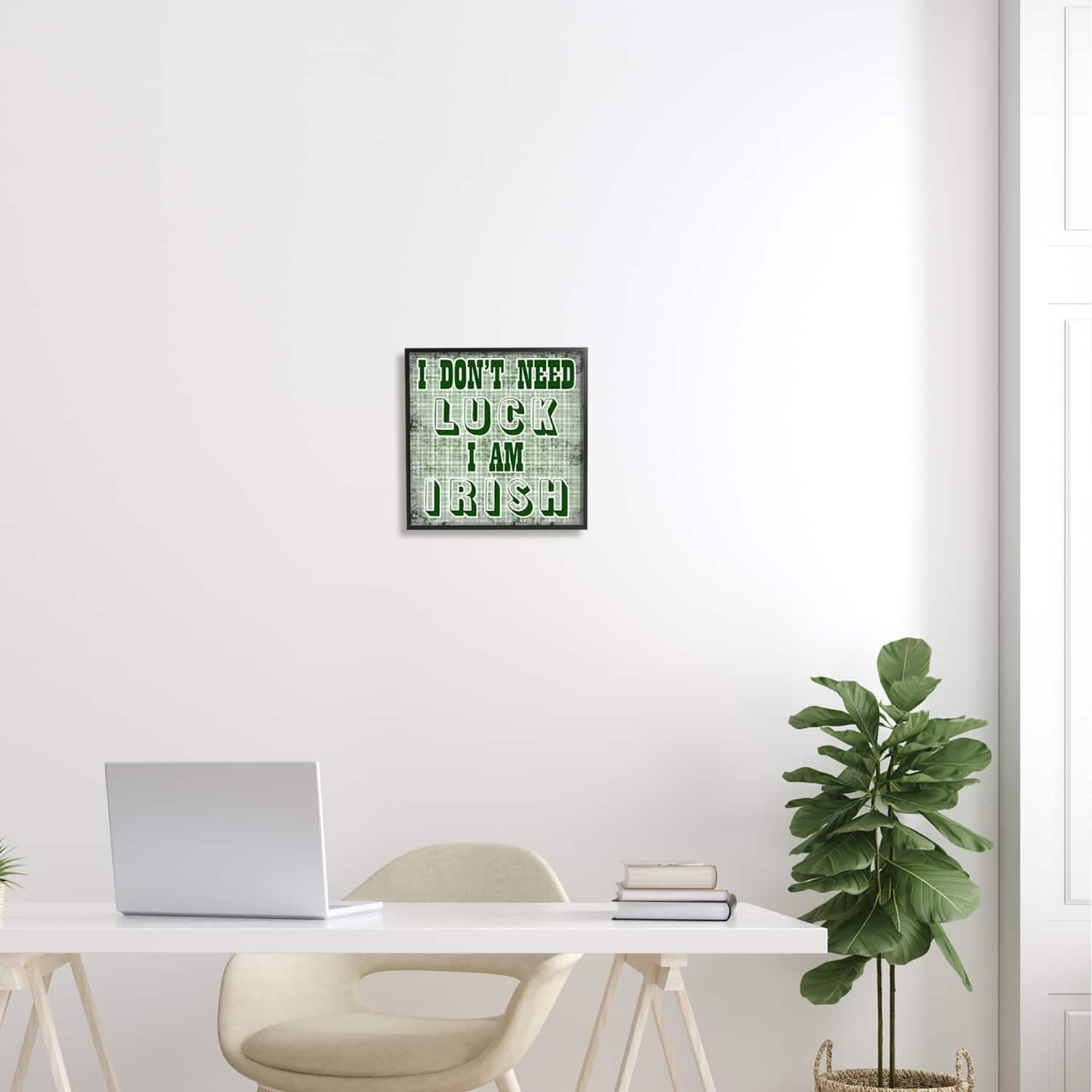 Stupell Industries Don't Need Luck I'm Irish Funny Plaid Framed Giclee Art