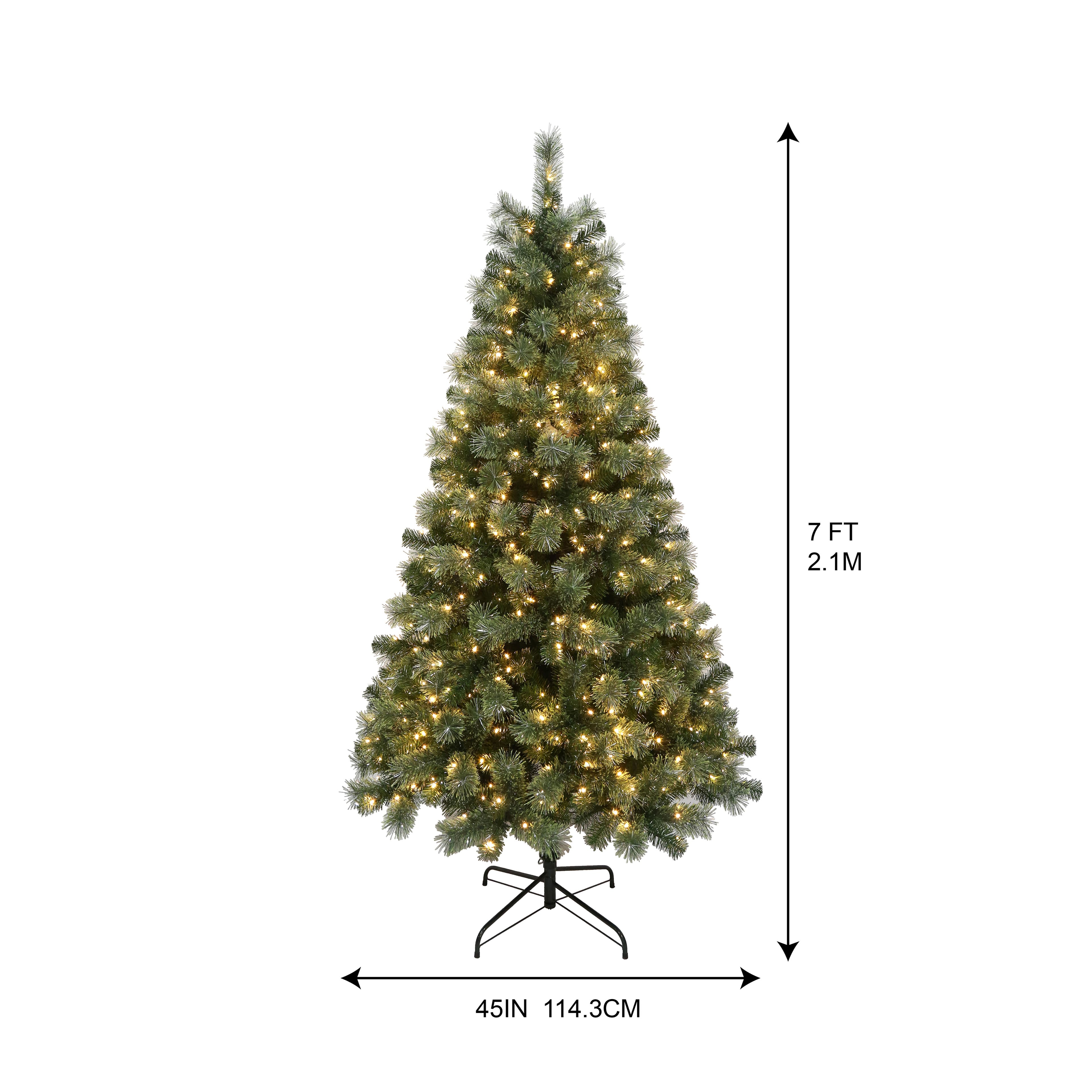 7ft. Pre-Lit Celebration Pine Artificial Christmas Tree, Warm White Mini LED Lights by Ashland®
