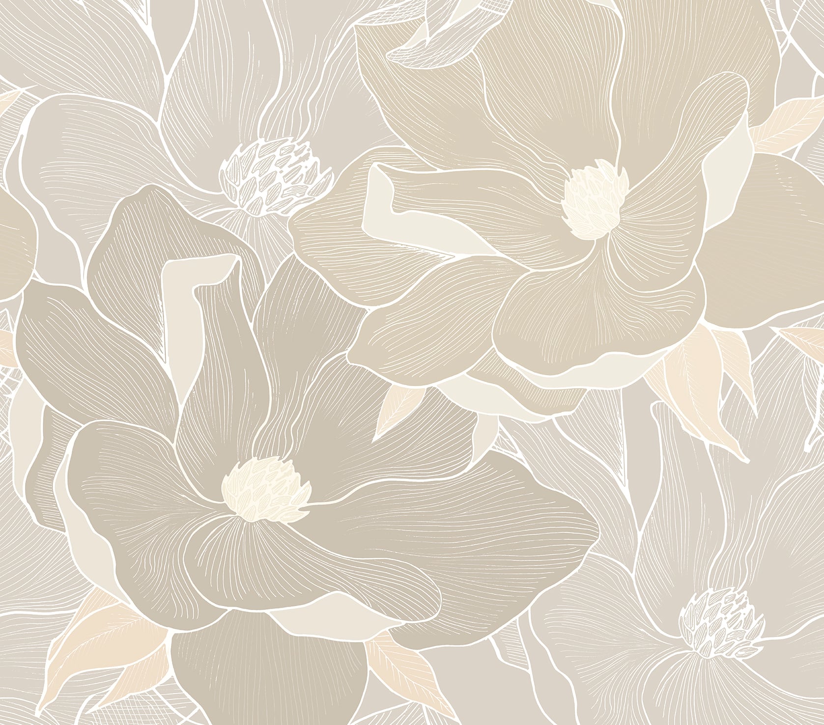 Designs Direct Soft Magnolia Taupe Wall Mural