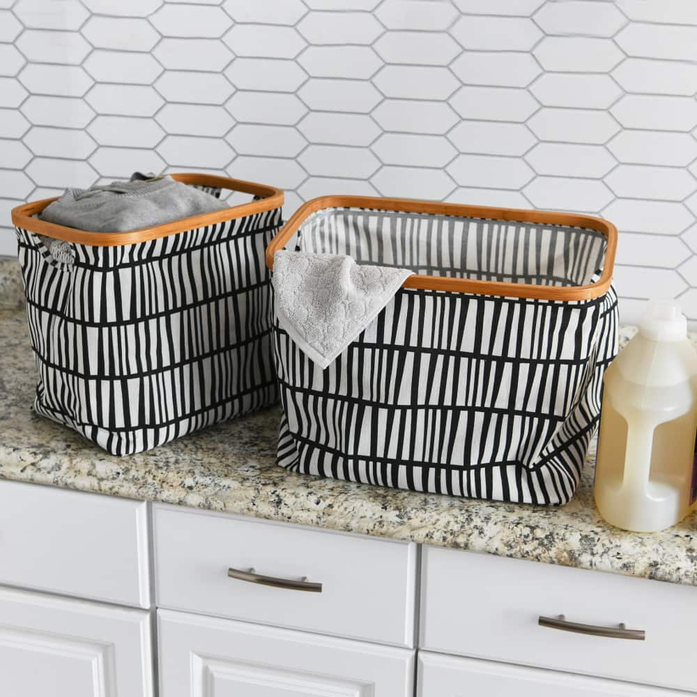 Household Essentials Krush Bamboo Rimmed Basket Set