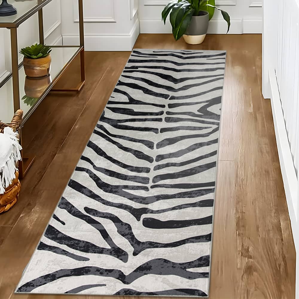 Zebra Print Washable Rug by Ashland