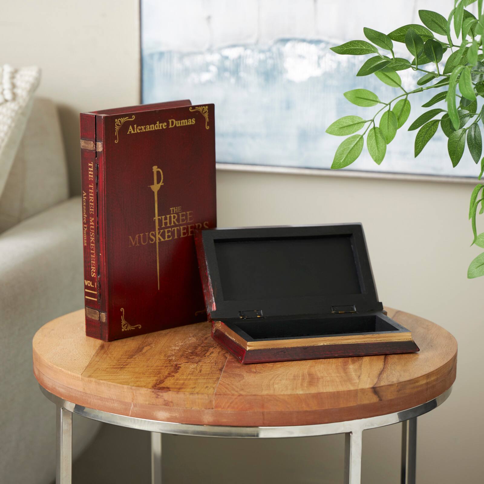 Red The Three Musketeers Storage Faux Book Box Set