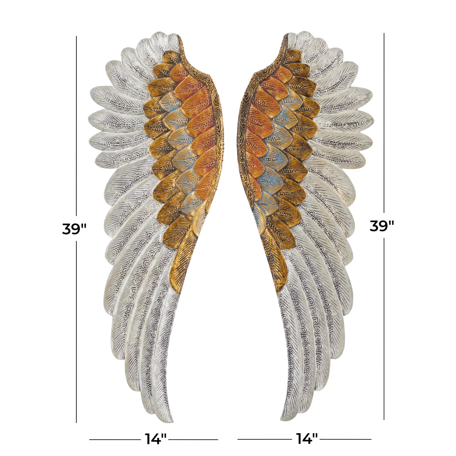 Set of 2 Gold MDF Modern Farmhouse Wall Decor, 39" x 14"