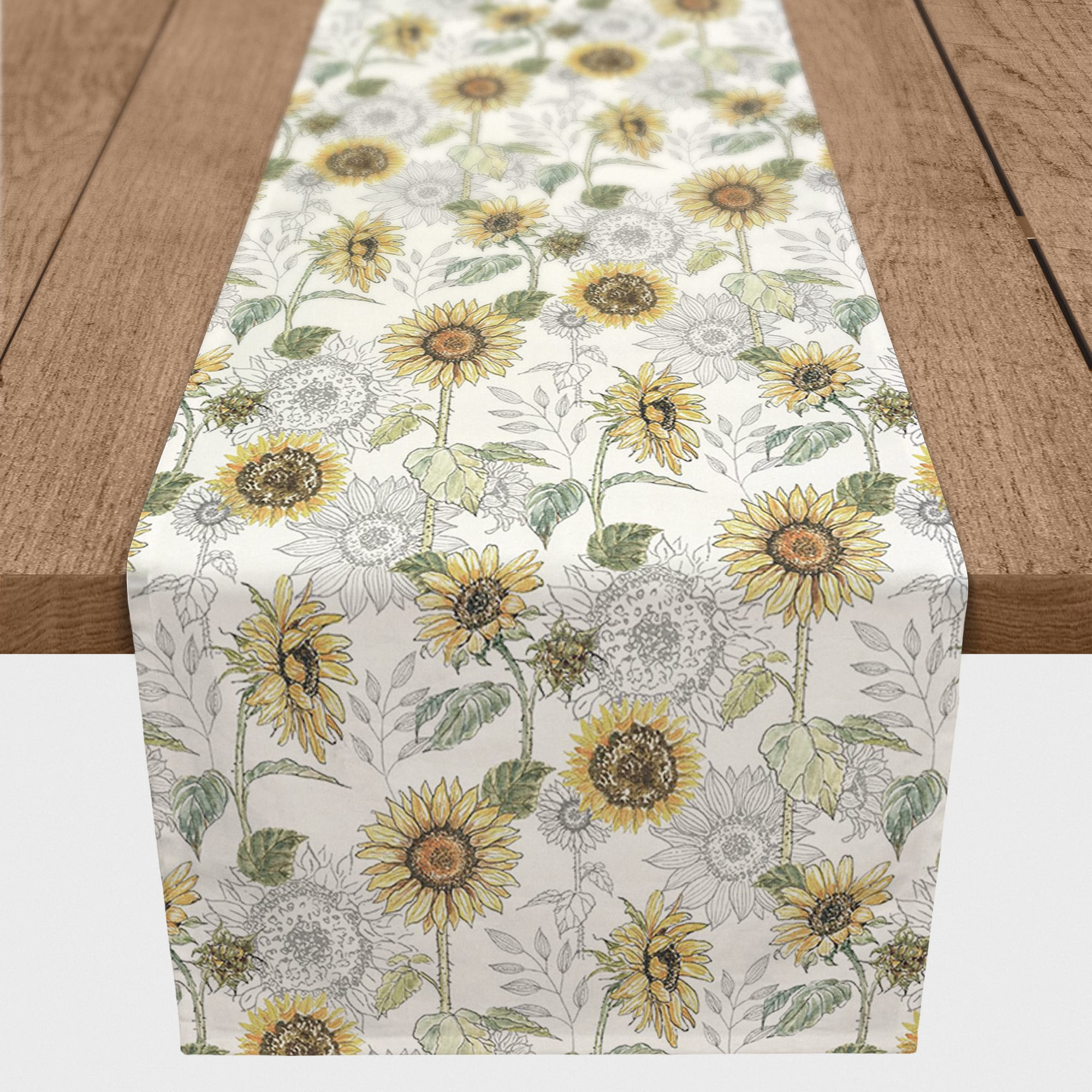 Sunflower Pattern Cotton Twill Runner