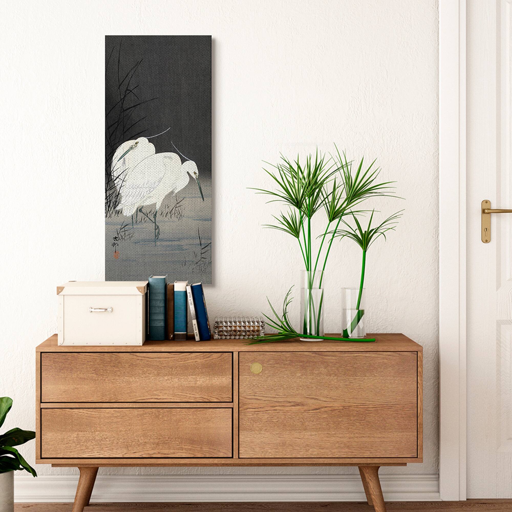 Stupell Industries Traditional Crane by Lake Japanese Inspired Bird Canvas Wall Art