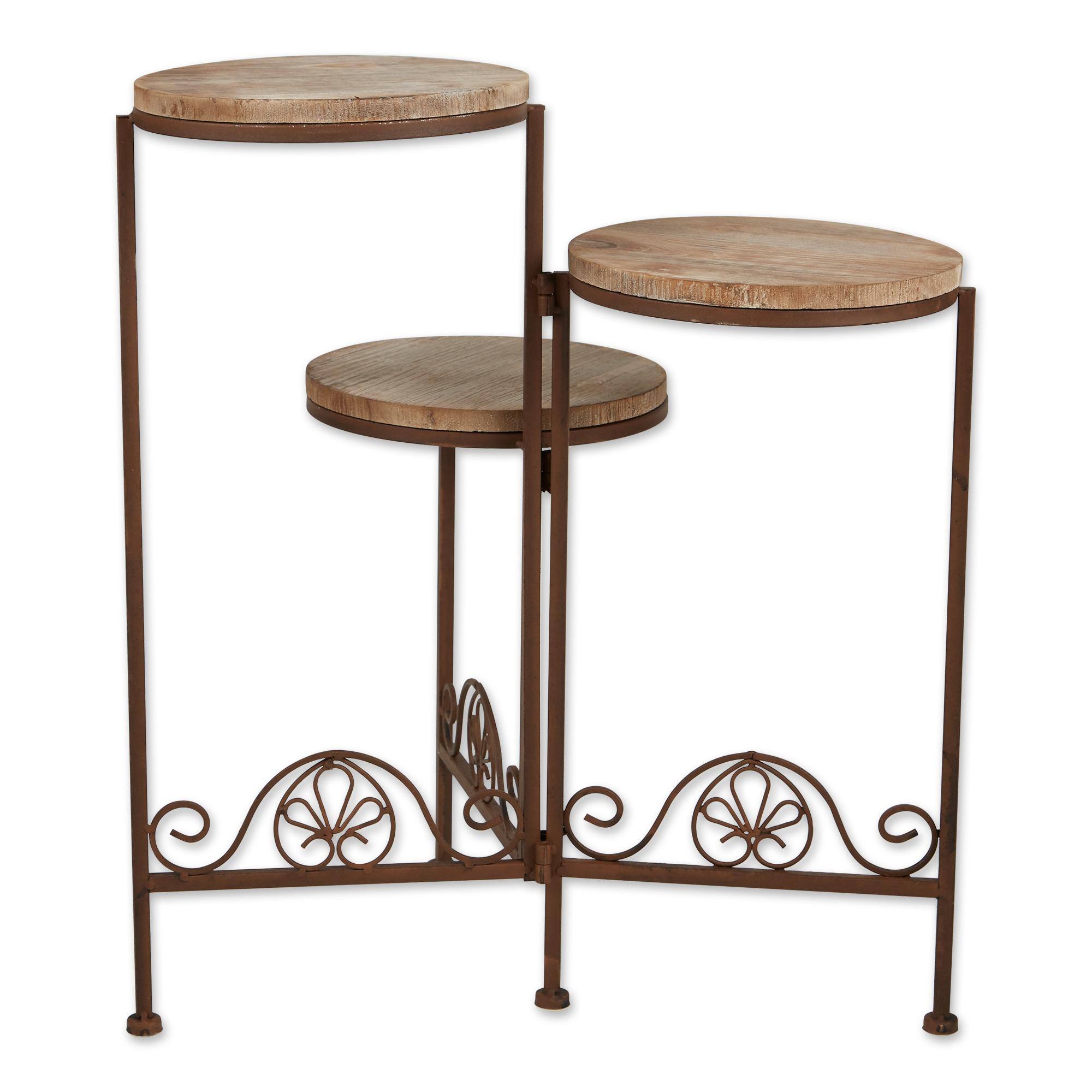 23" Rustic Triple Planter Stand
