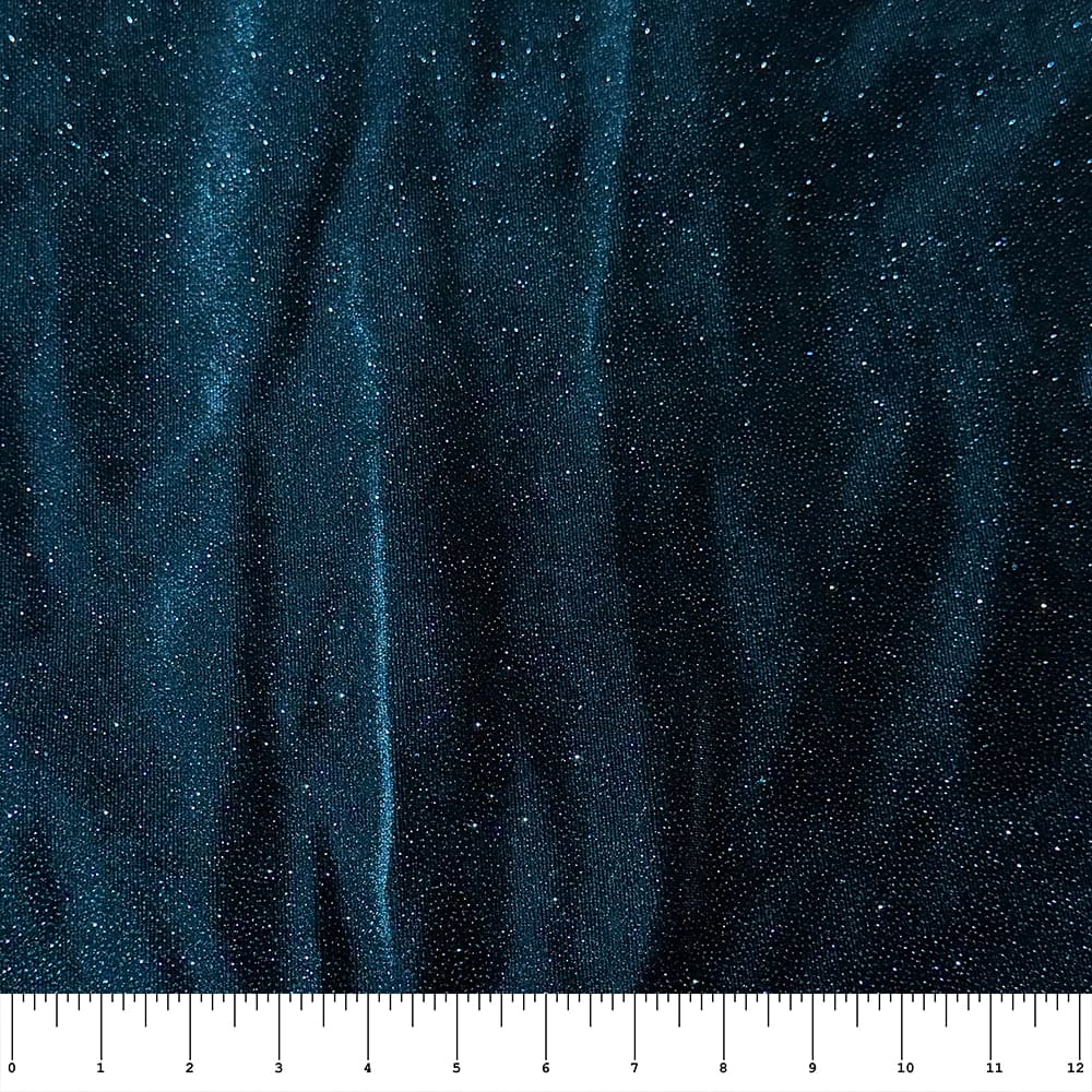 Feldman Emerald Sparkle Stretch Velvet Fabric