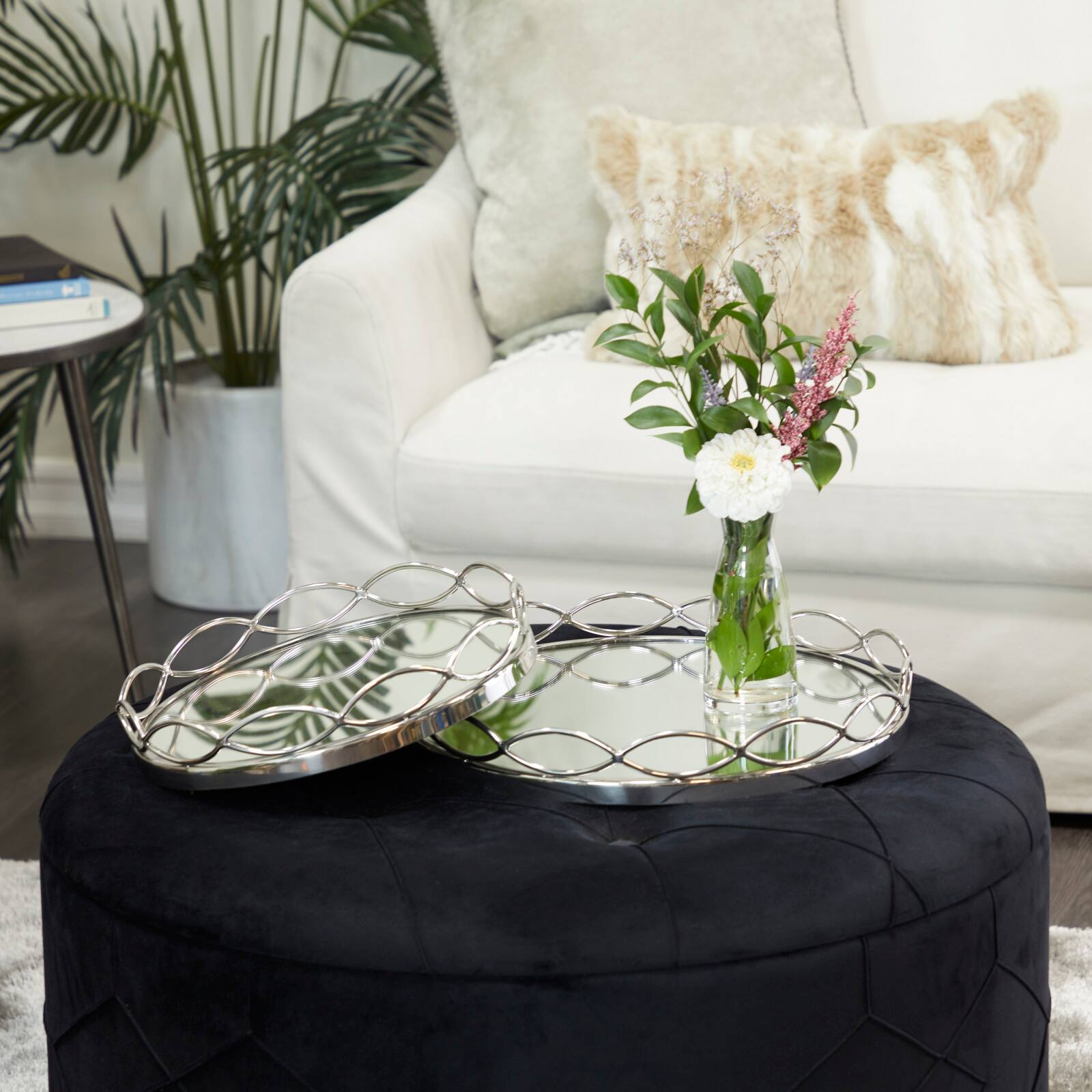 Contemporary Metal Tray Set