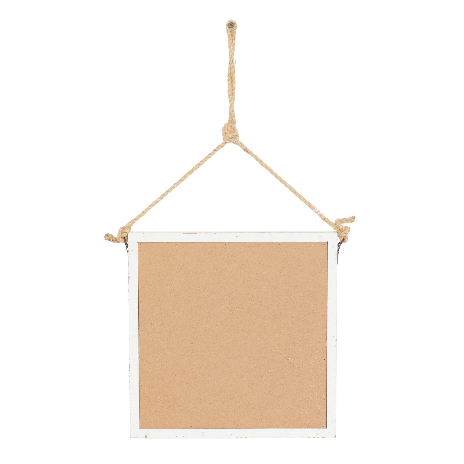 Set of 4 White Wood Vintage Decor Wall Mirror, 12" x 12"