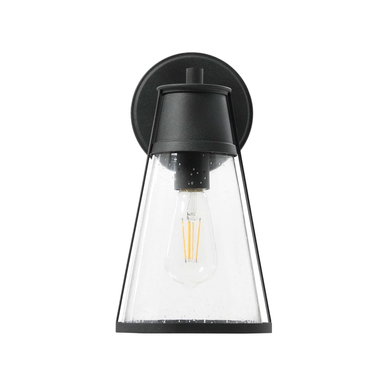 Hello Honey® Robert Stevenson Lighting Jaxon 13.5" Metal & Seedy Glass Outdoor Wall Sconce