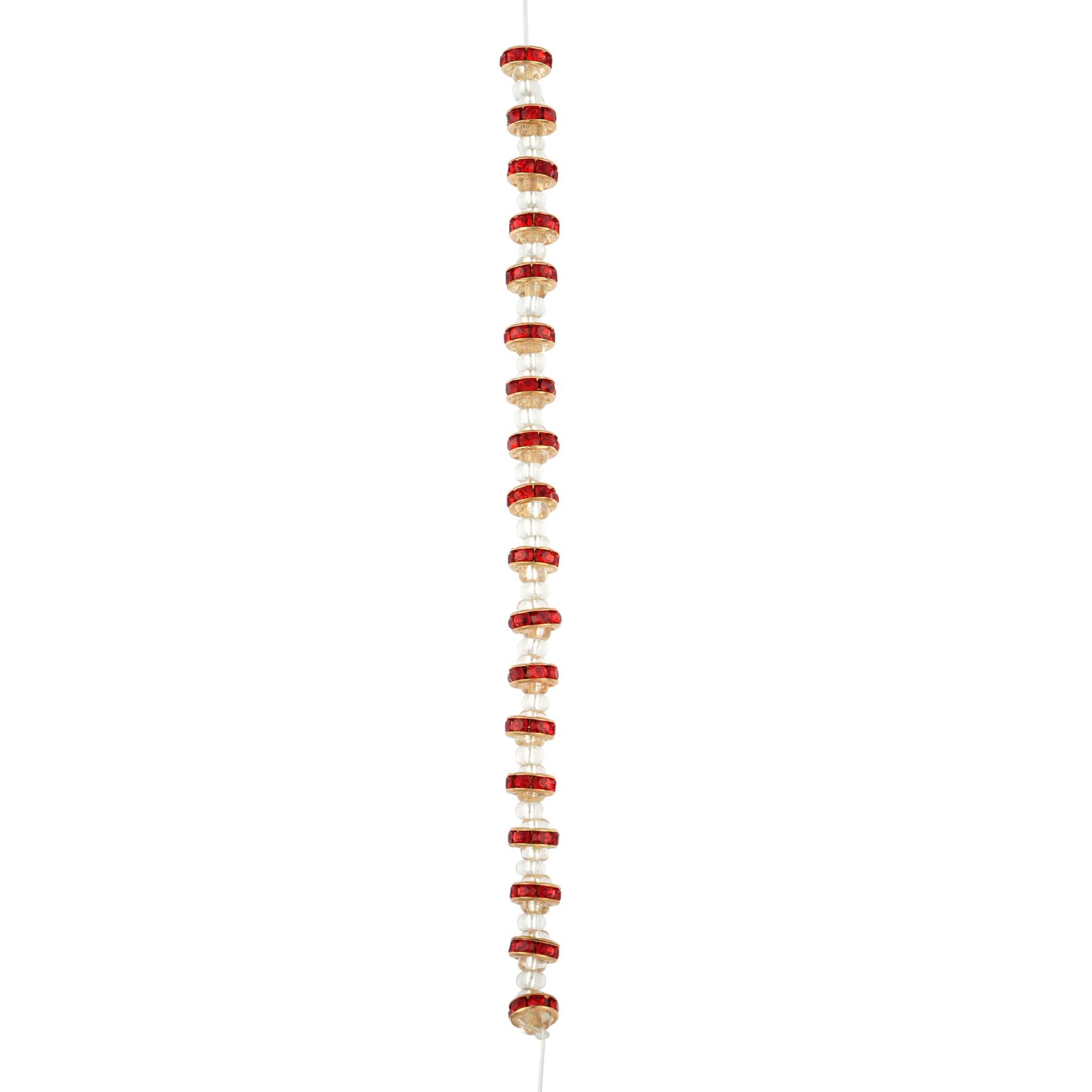 12 Pack: Glass Rhinestone & Metal Rondelle Beads, 6.7mm by Bead Landing­™