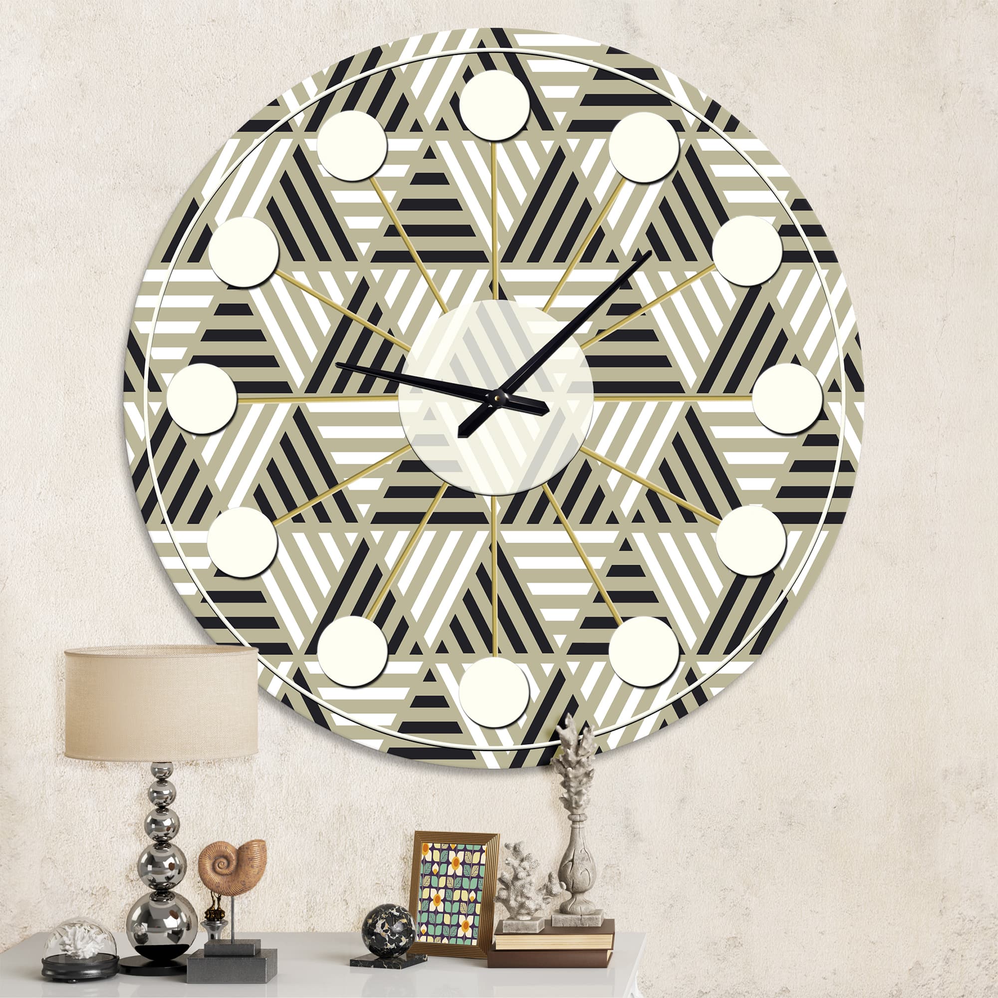 Designart 'Triangular Retro Design Viii Mid-Century Modern Wall Clock