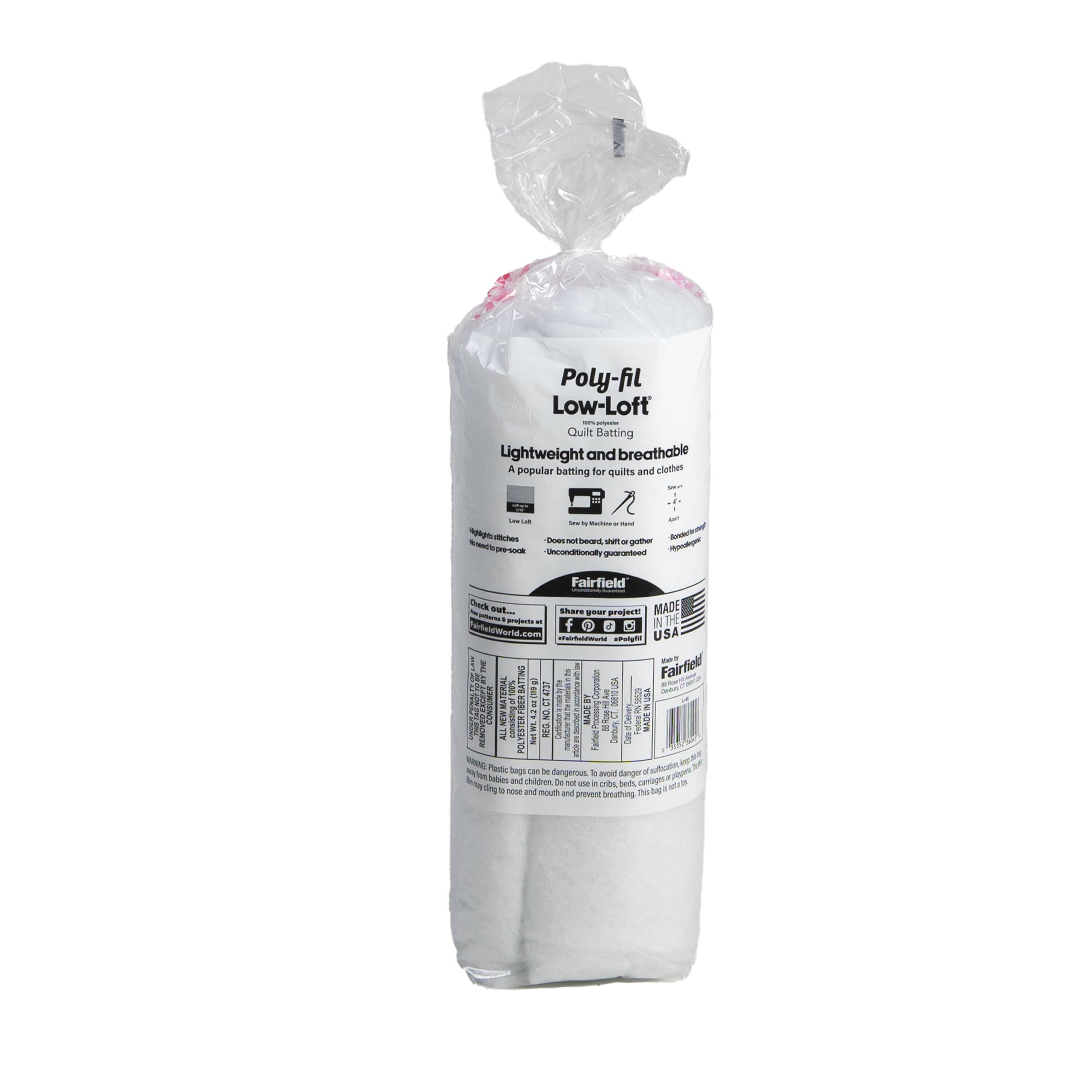 18 Pack: Poly-Fil Low Loft® 72" x 90" Twin Polyester Quilt Batting