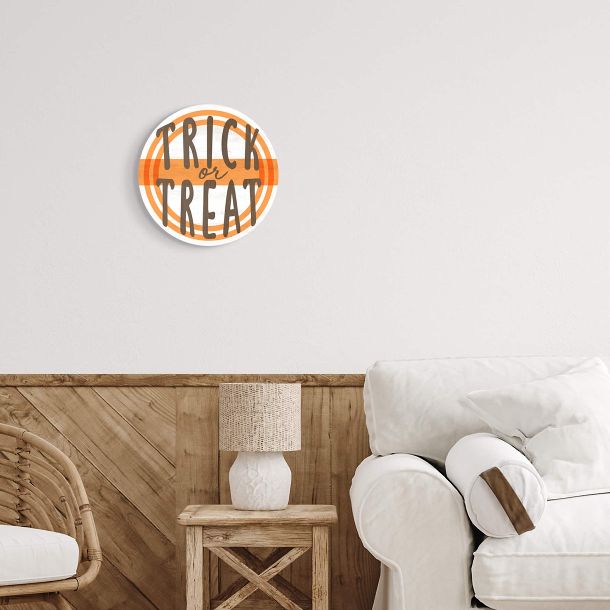 Stupell Industries Orange Trick Or Treat Phrase Wall Plaque Art