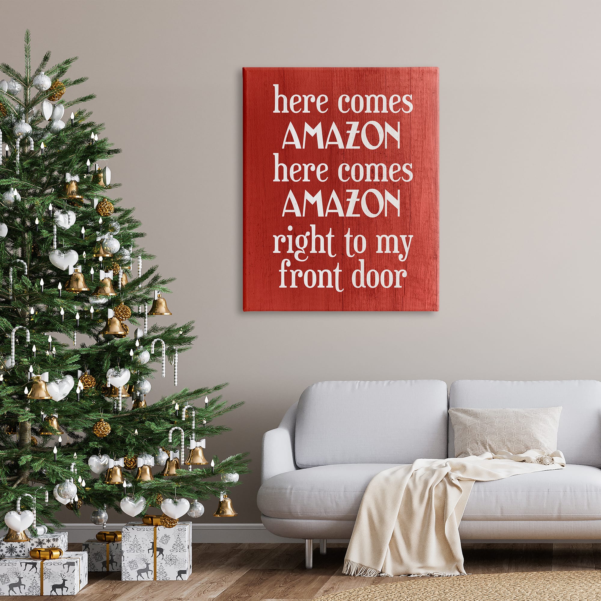 Stupell Industries Here Comes Amazon Funny Song Canvas Wall Art