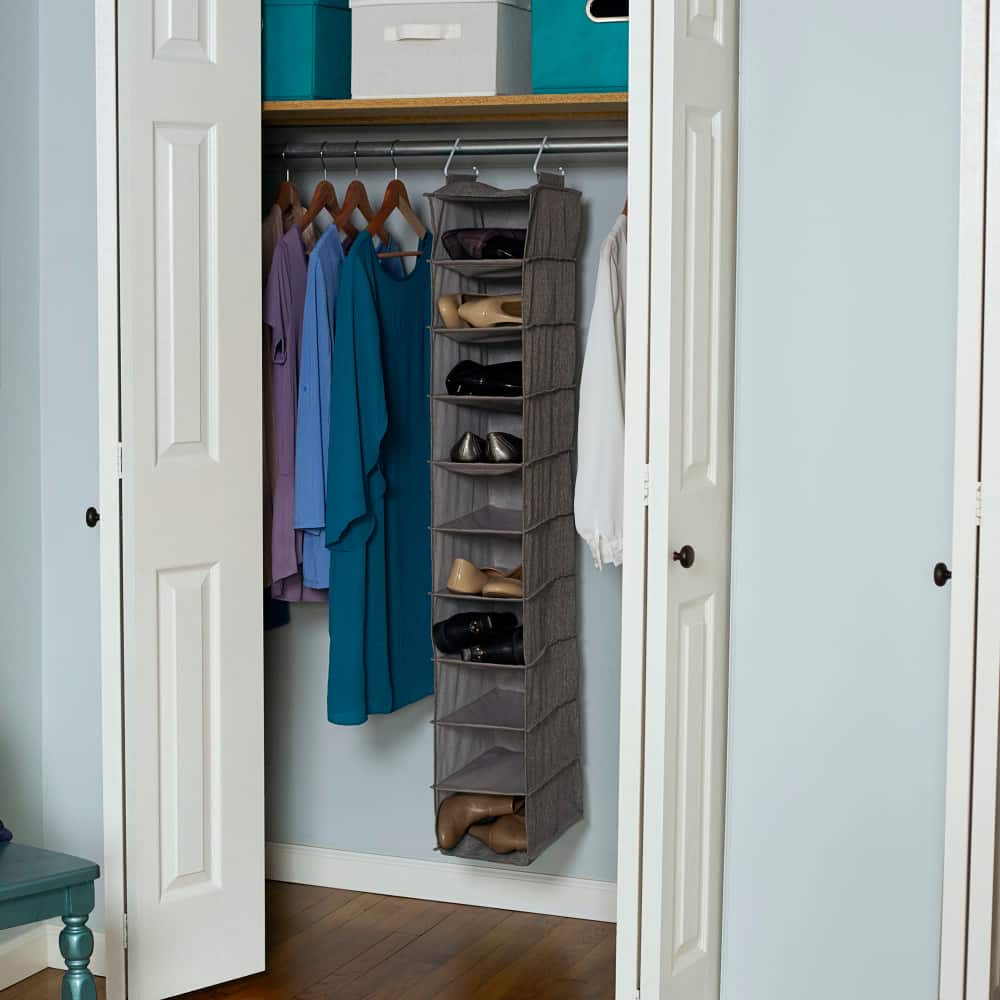Household Essentials 10-Shelf Wide Hanging Shoe Organizer