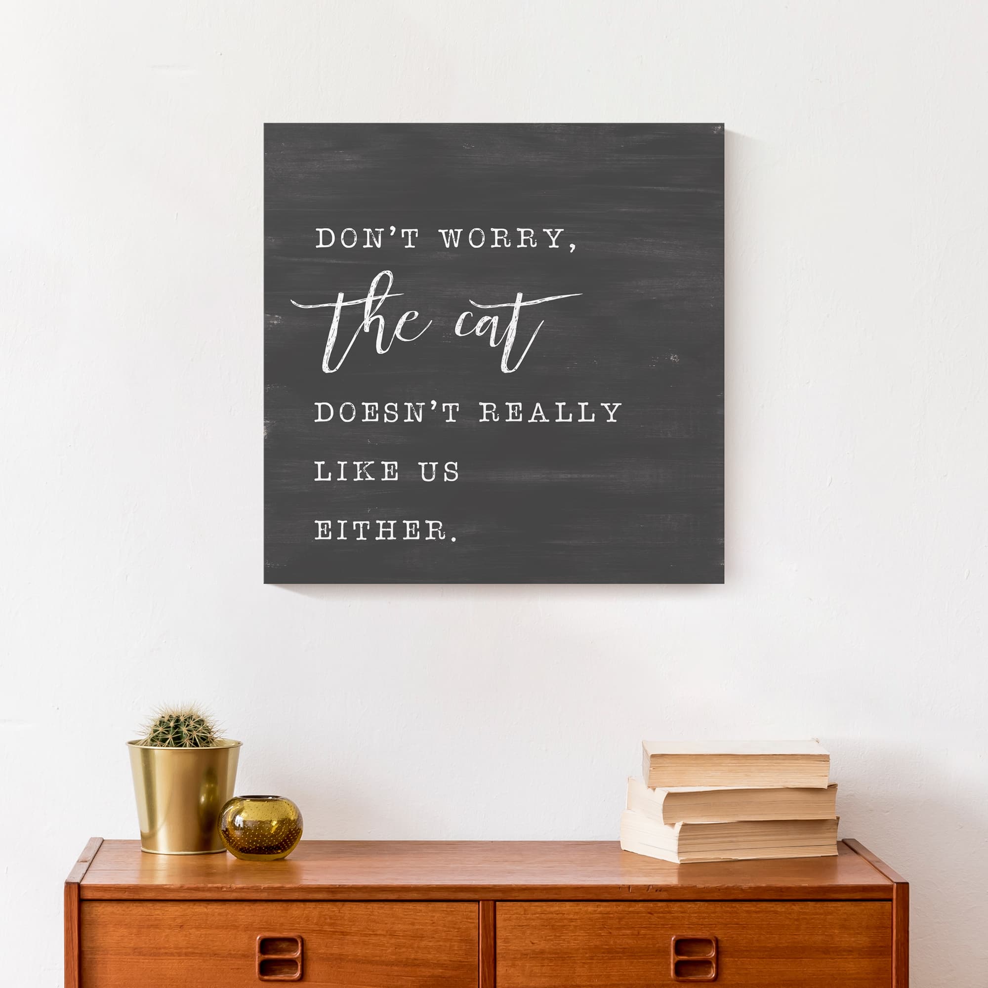 Cat Doesn't Like Us Either Canvas Wall Art