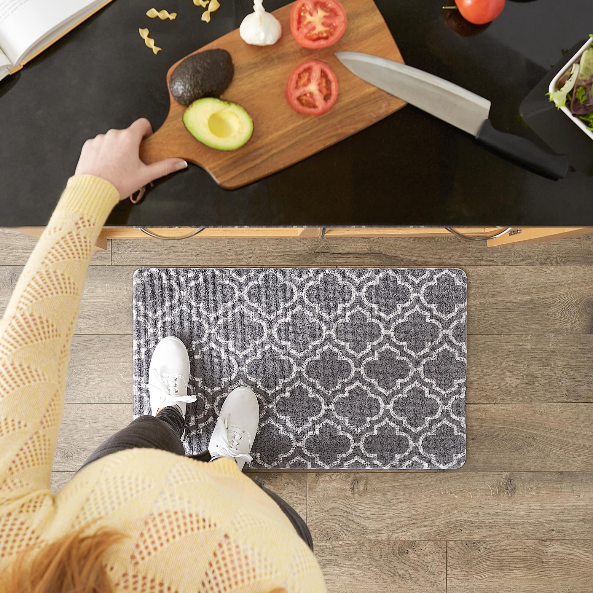 DII® Gray Lattice Tufted Mat