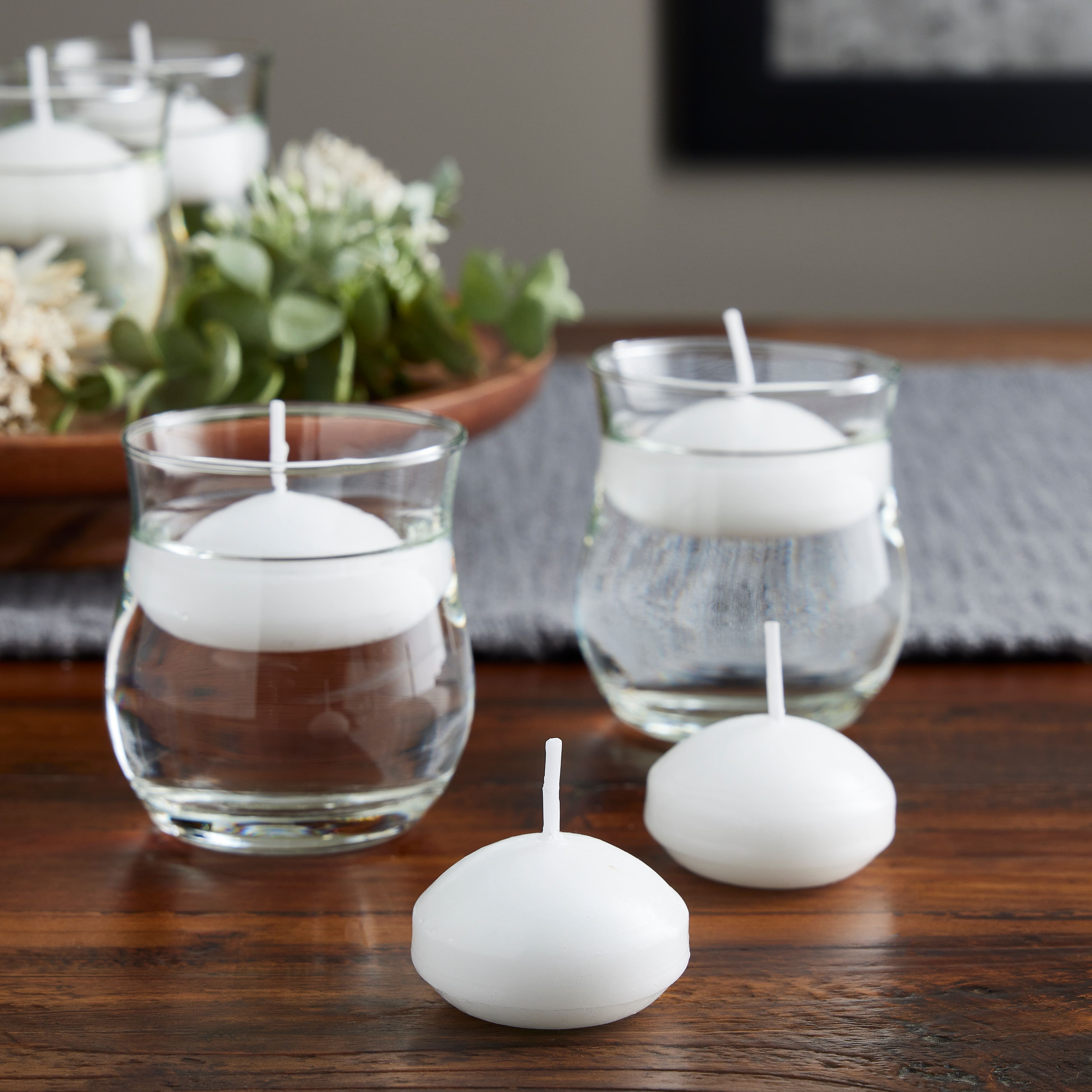 48 Packs: 9 ct. (432 total) White Linen Floating Candles Value Pack by Ashland®