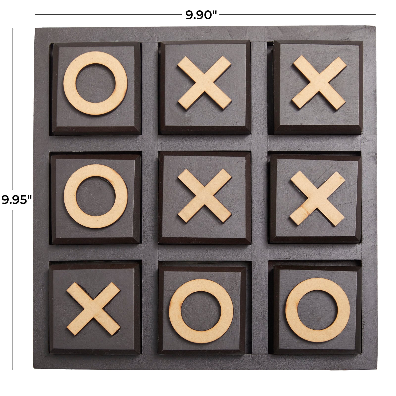 10" Black Wood Tic-Tac-Toe Game Set