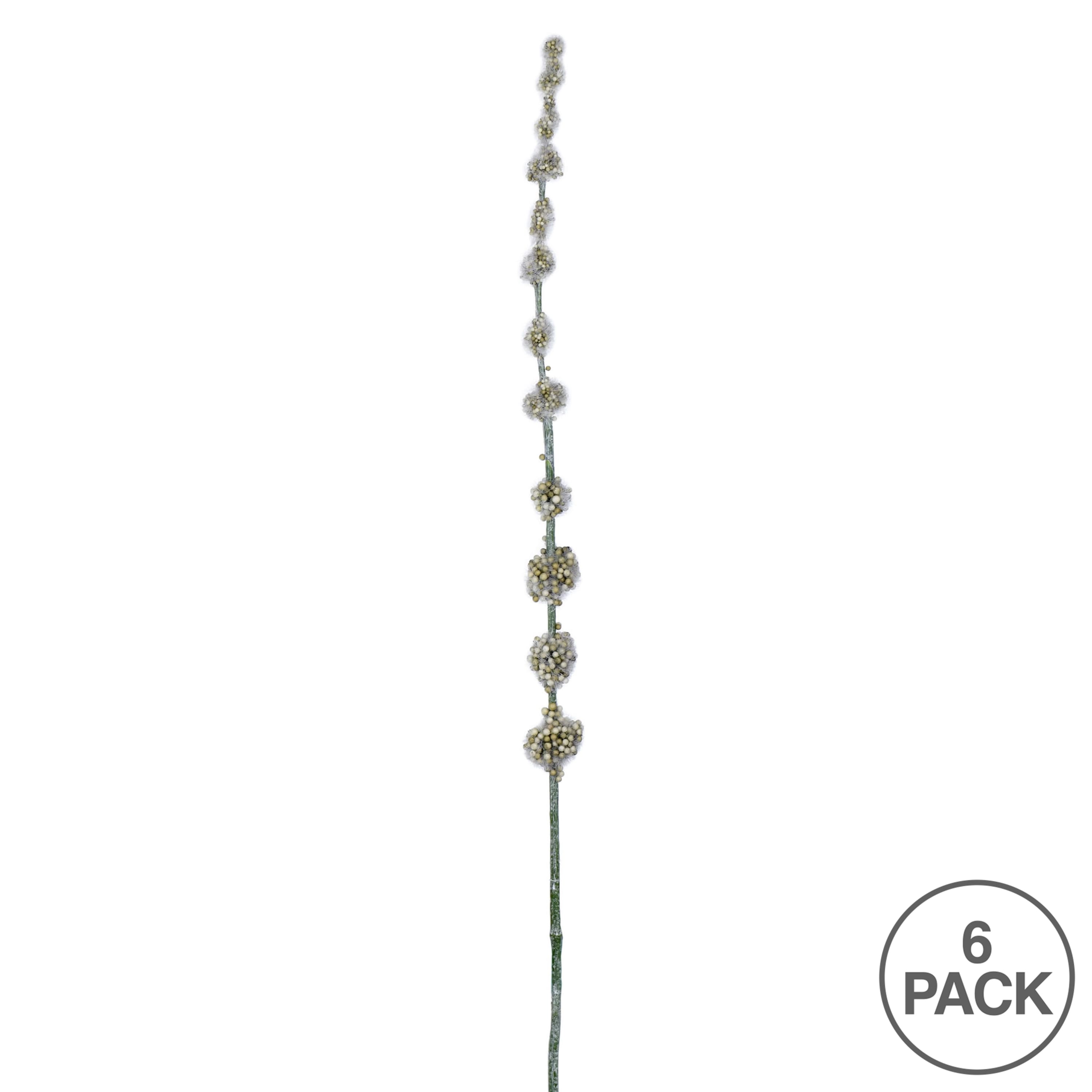 6 Pack: Green Pom Pom Stem