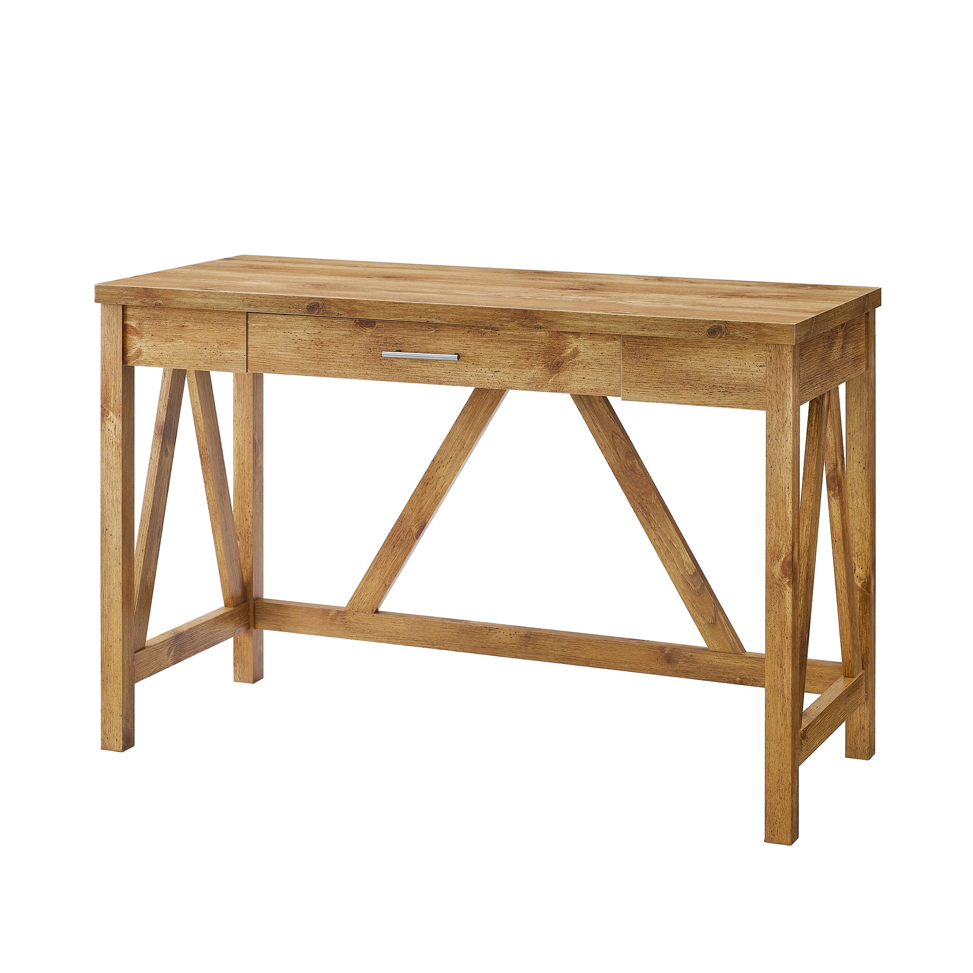 Walker Edison 46" Barnwood A Frame Wood Computer Desk with Drawer