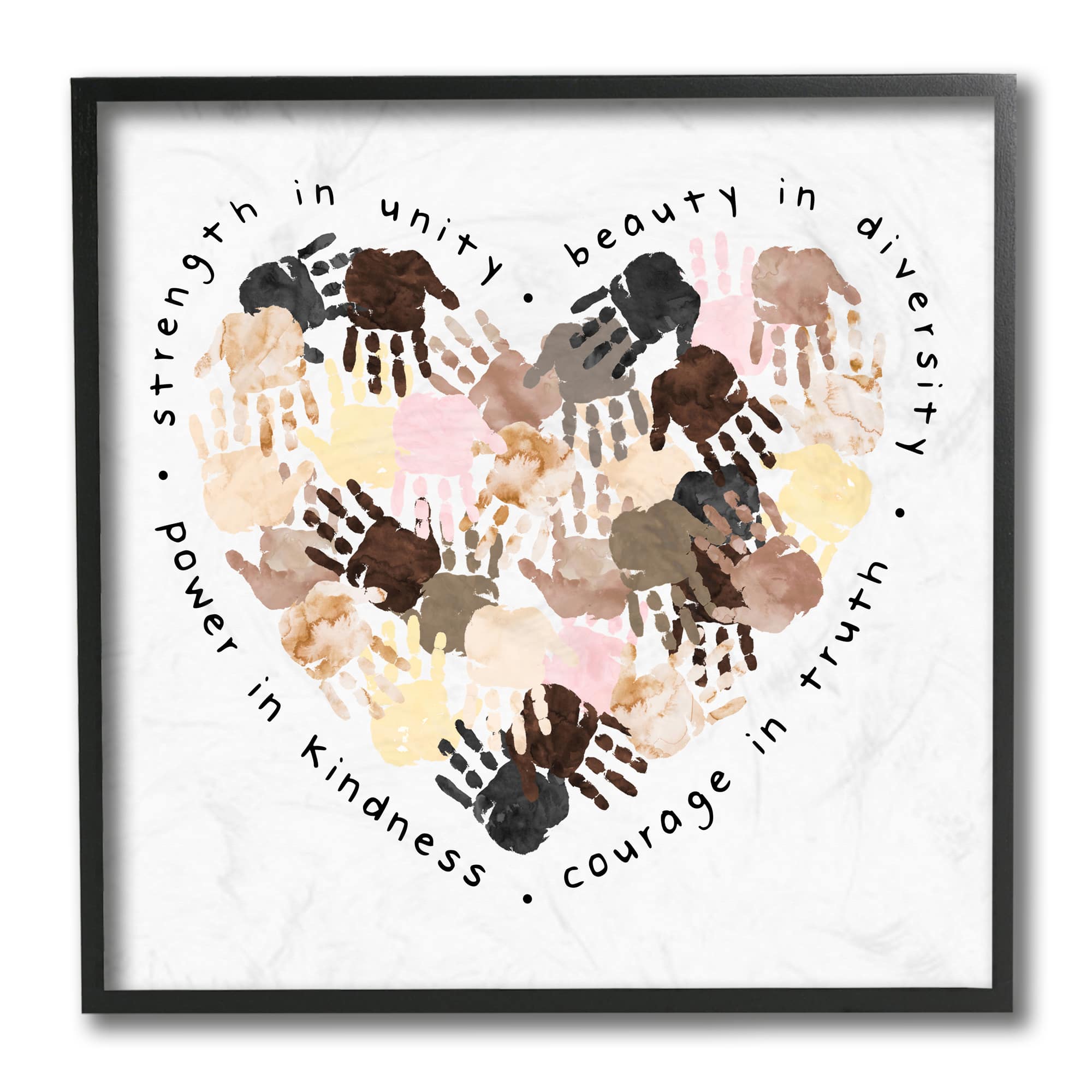 Stupell Industries Powerful Strength In Unity Phrase Wall Art in Black Frame