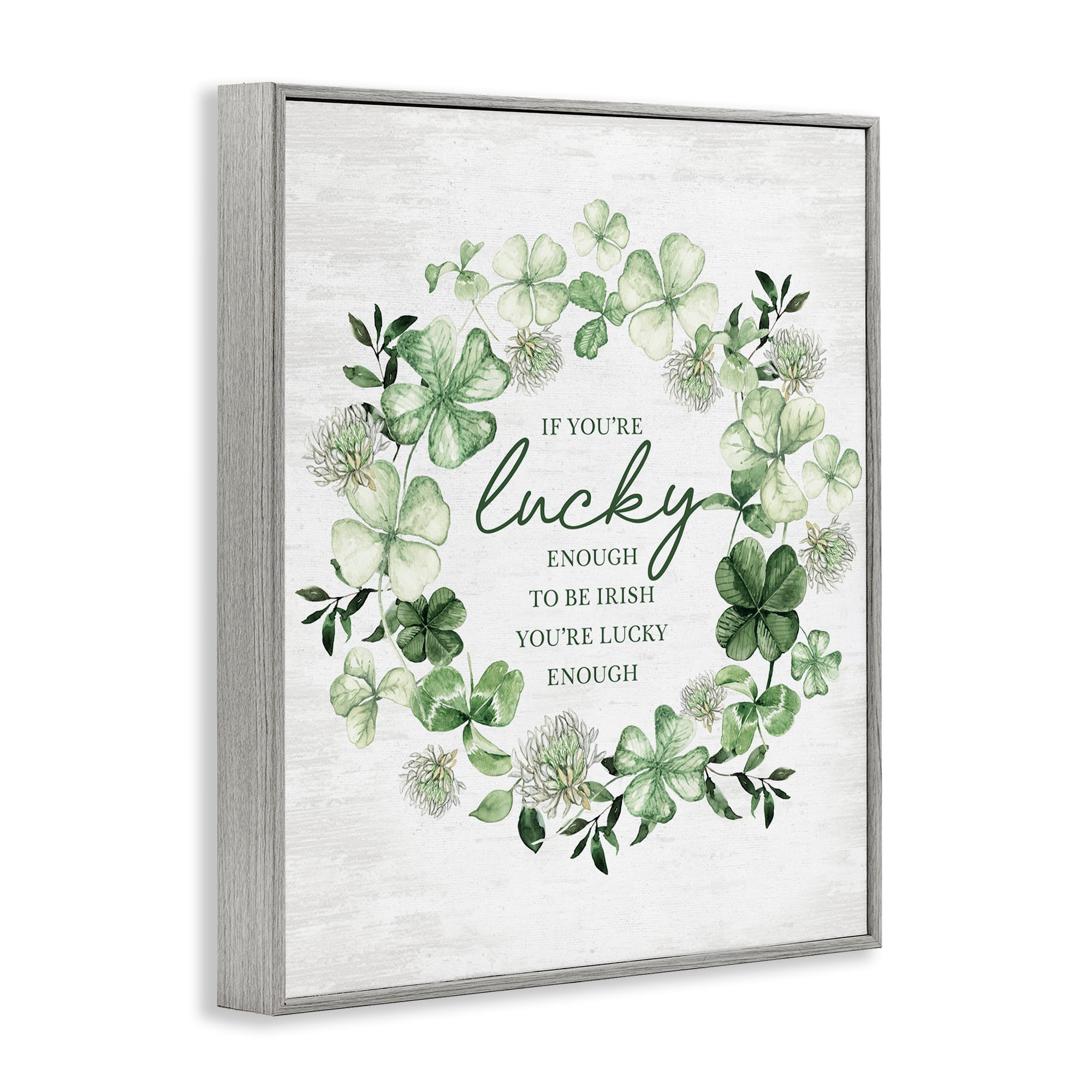 Stupell Industries Irish is Lucky Enough Wreath Framed Giclee Art