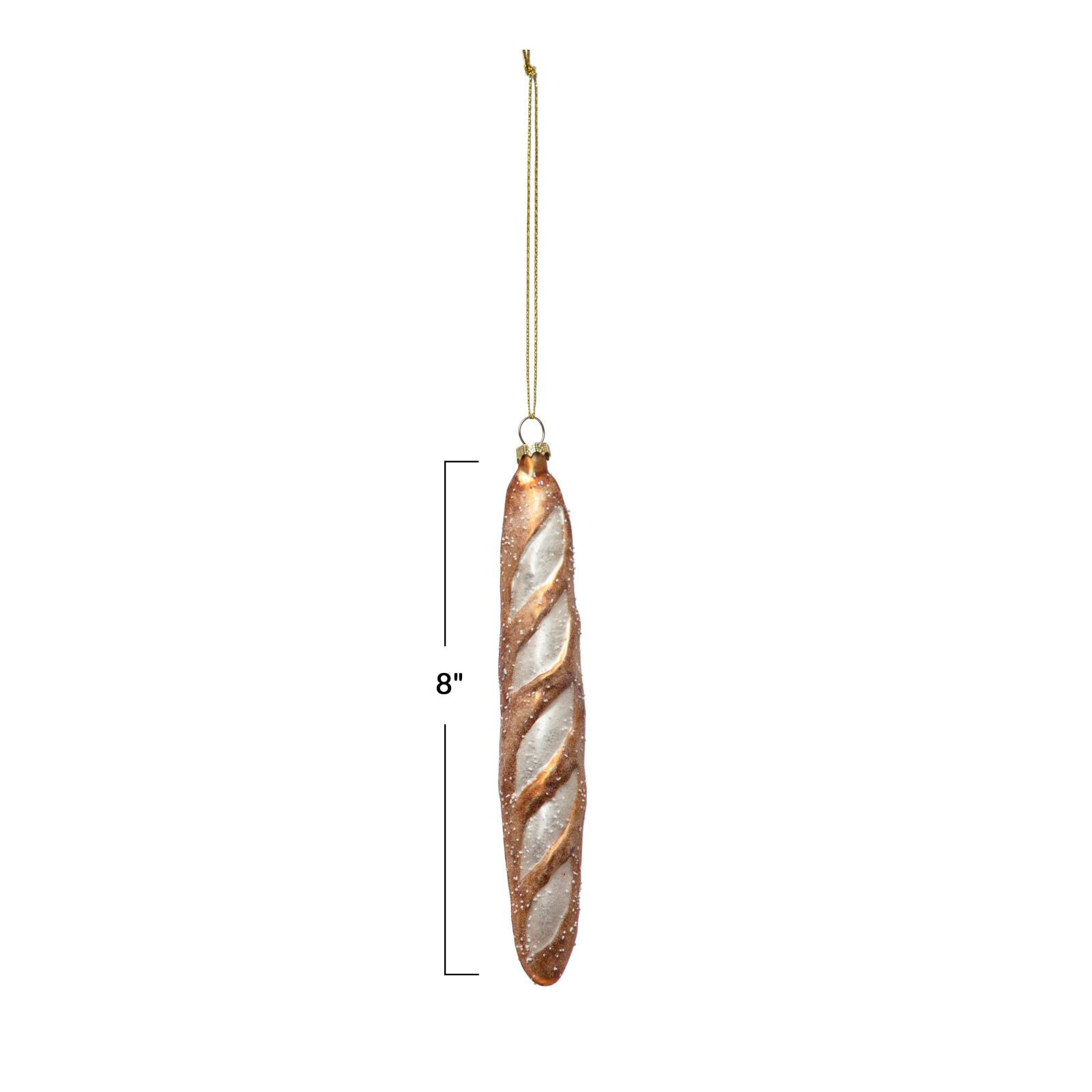 Hello Honey® Hand-Painted Glitter Glass French Baguette Ornament