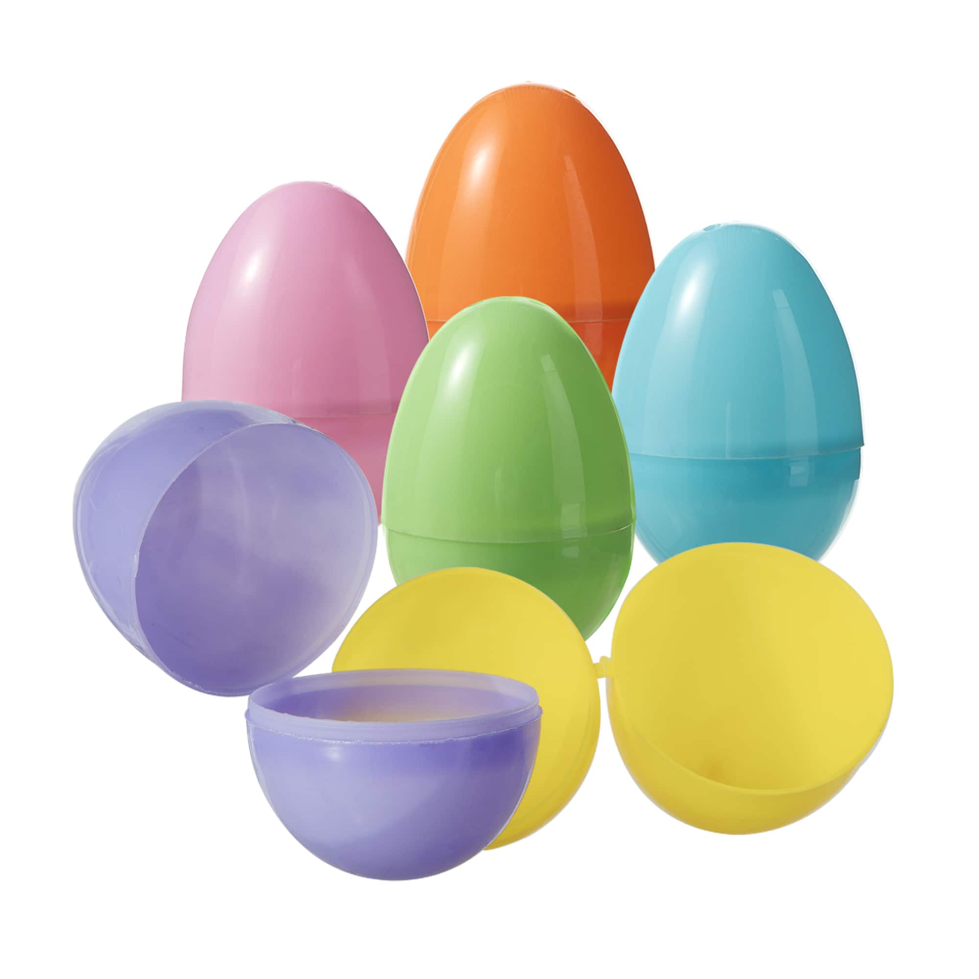 Glitzhome® 6 Colors Easter Plastic Fillable Eggs. 60ct.