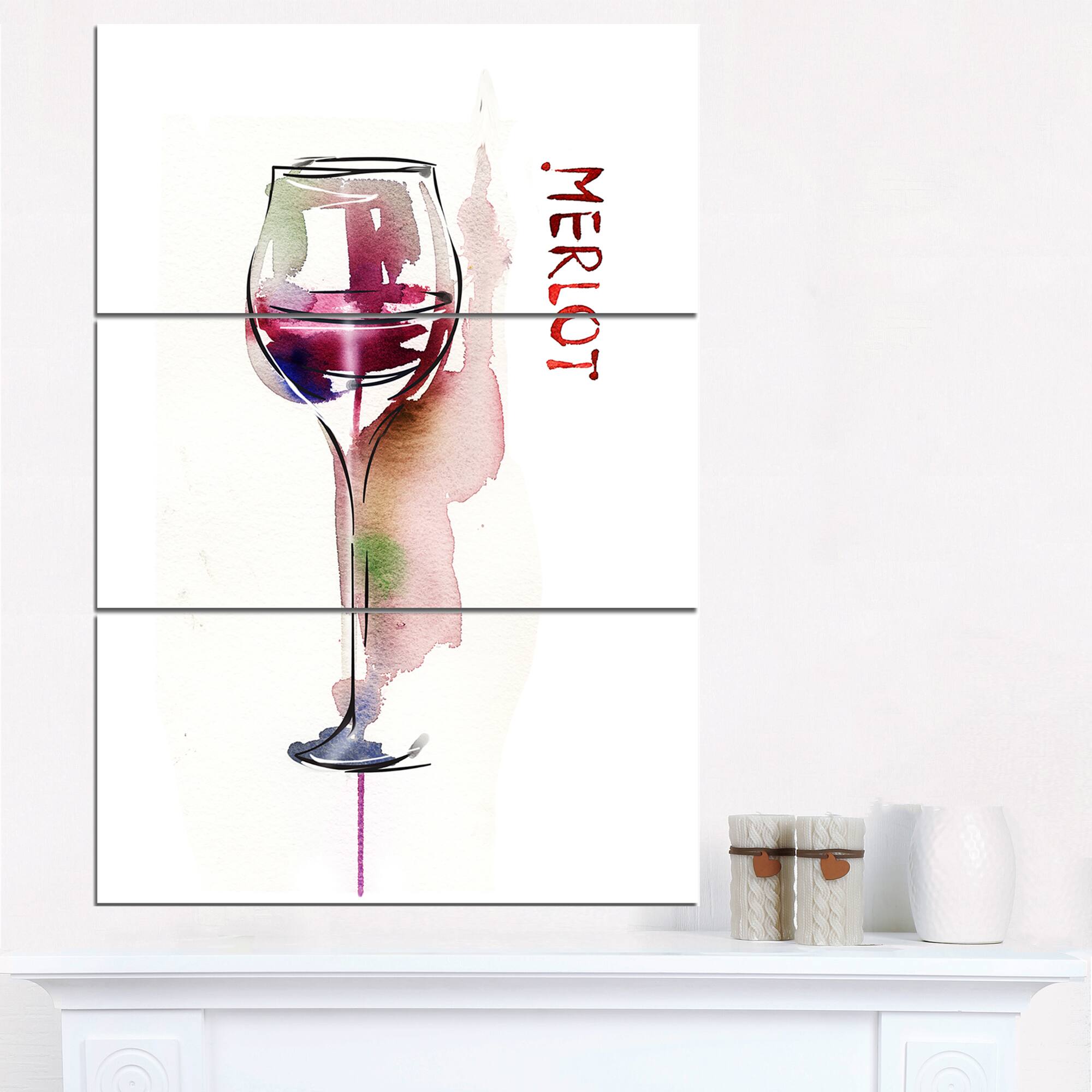 Designart - Red Wine - Contemporary Artwork