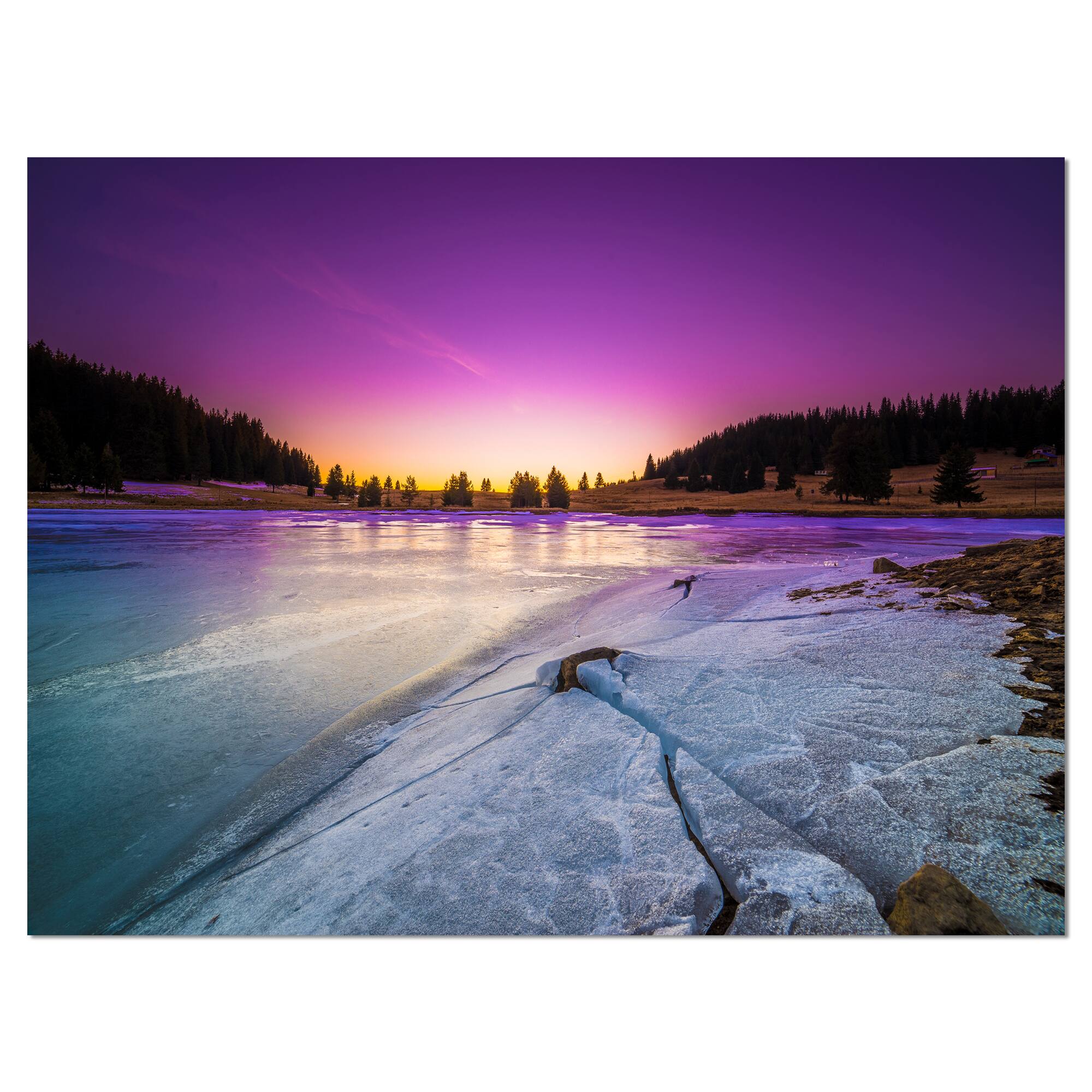 Designart - Sunrise over Frozen Lake