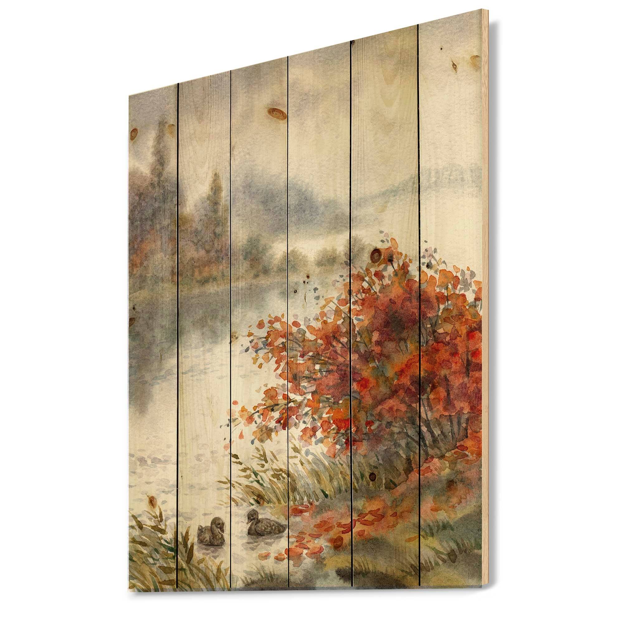 Designart - View Of The Lake In Autumn